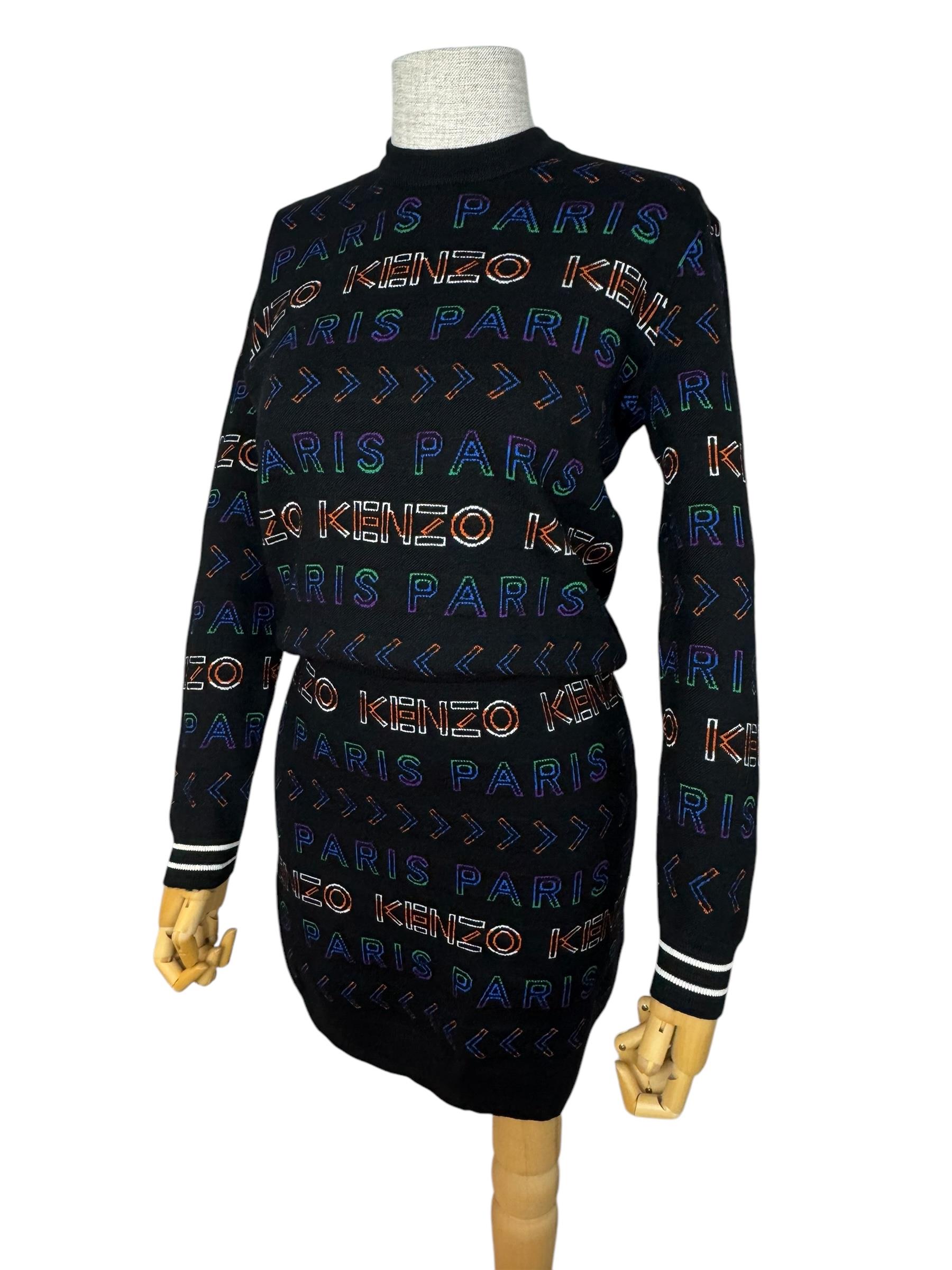 KENZO MULTICOLOR WOOL DRESS 