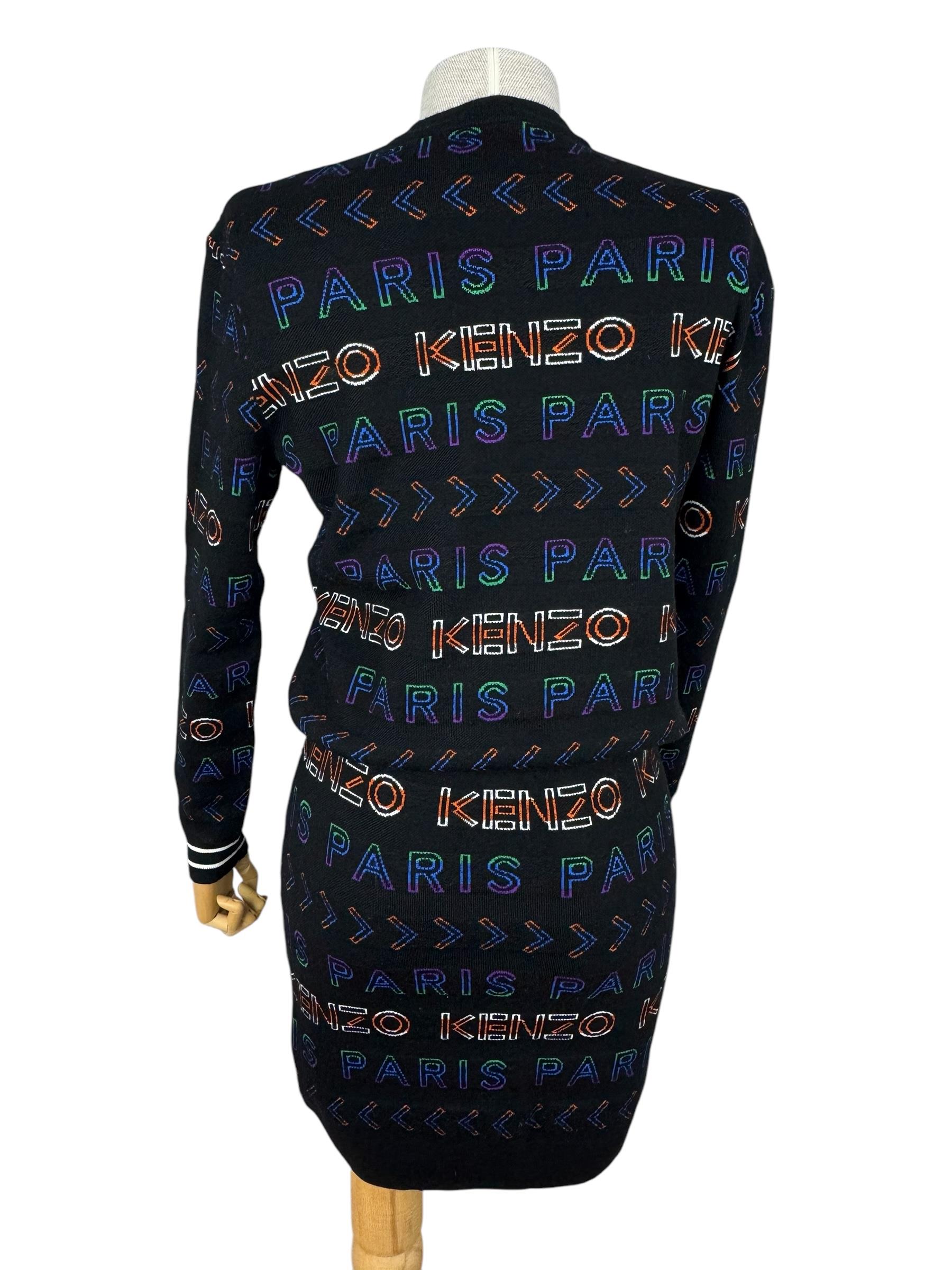 KENZO MULTICOLOR WOOL DRESS 