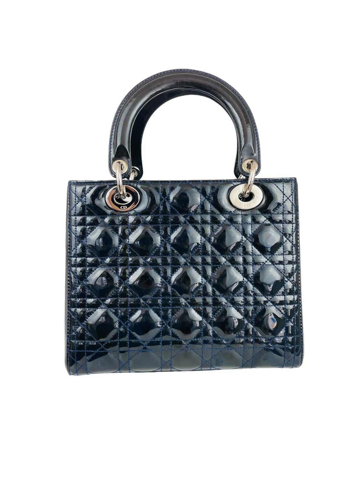 LADY DIOR MEDIUM PATENT LEATHER HANDBAG