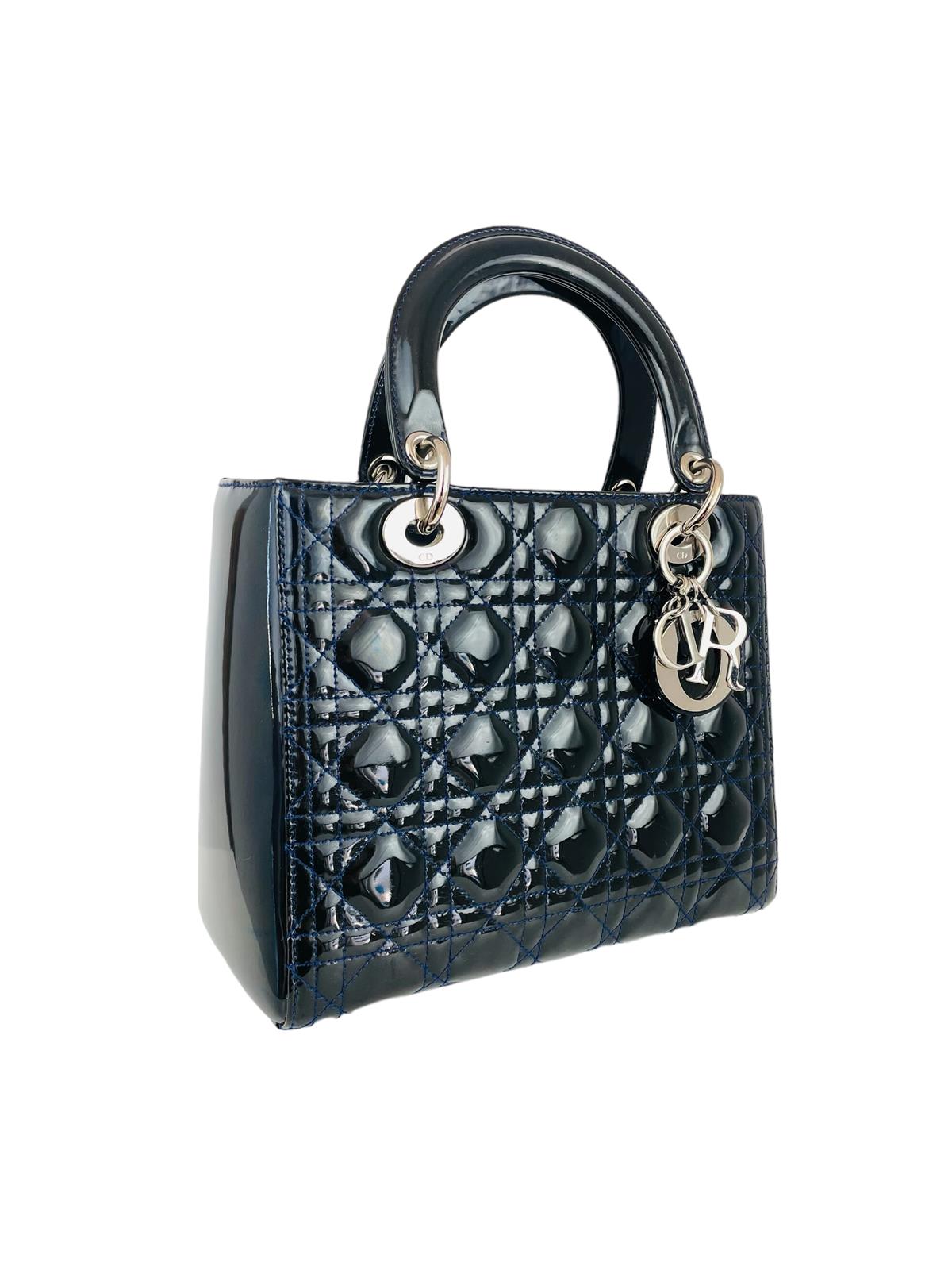 LADY DIOR MEDIUM PATENT LEATHER HANDBAG