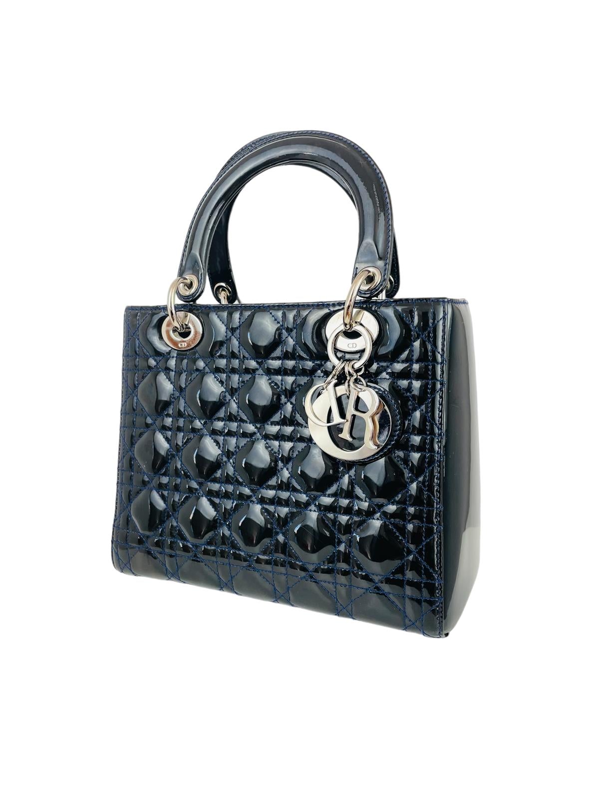 LADY DIOR MEDIUM PATENT LEATHER HANDBAG
