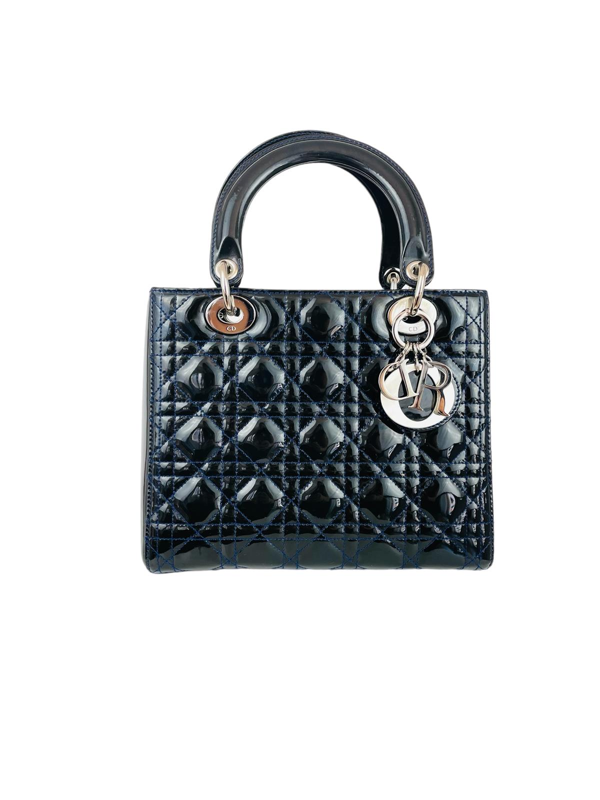 LADY DIOR MEDIUM PATENT LEATHER HANDBAG