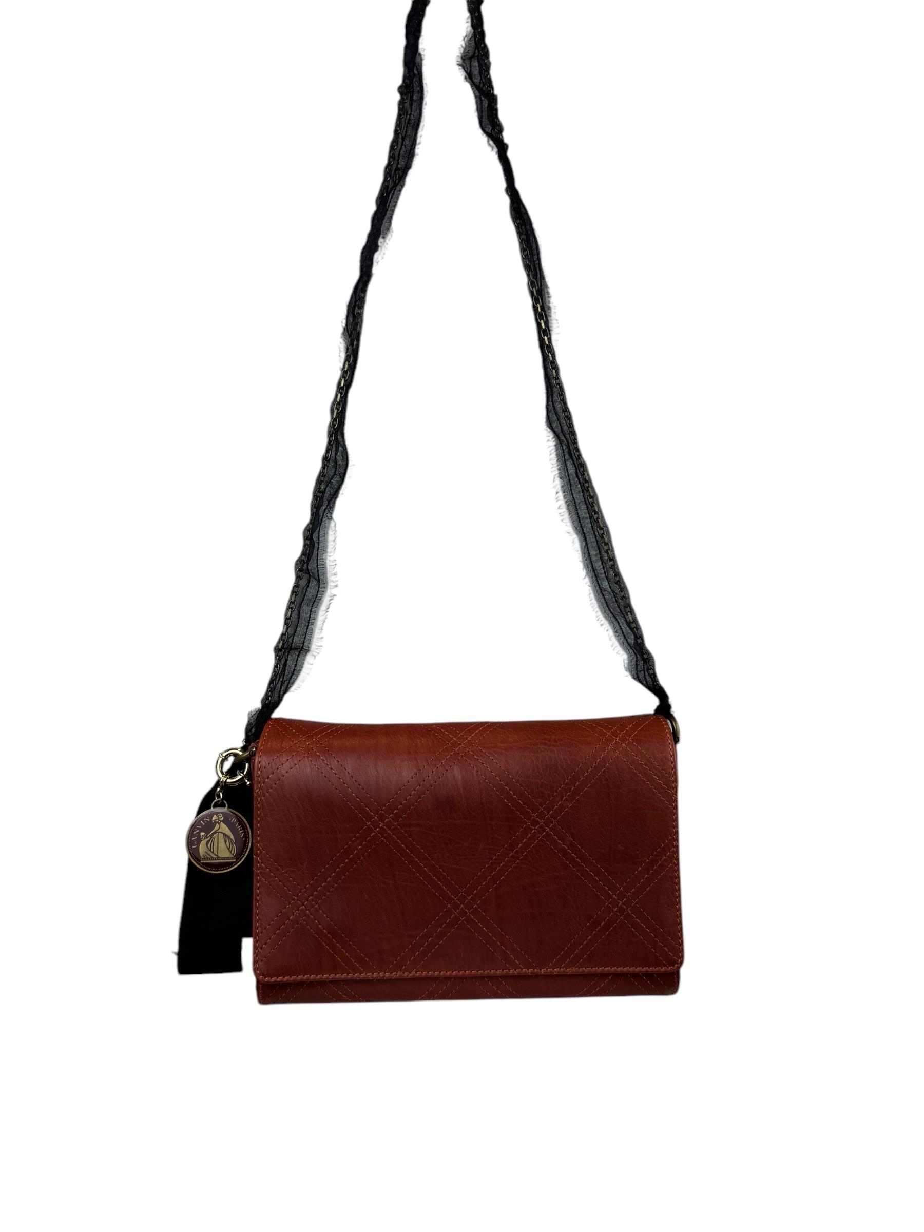 LANVIN BRICK RIBBON CROSSBODY BAG
