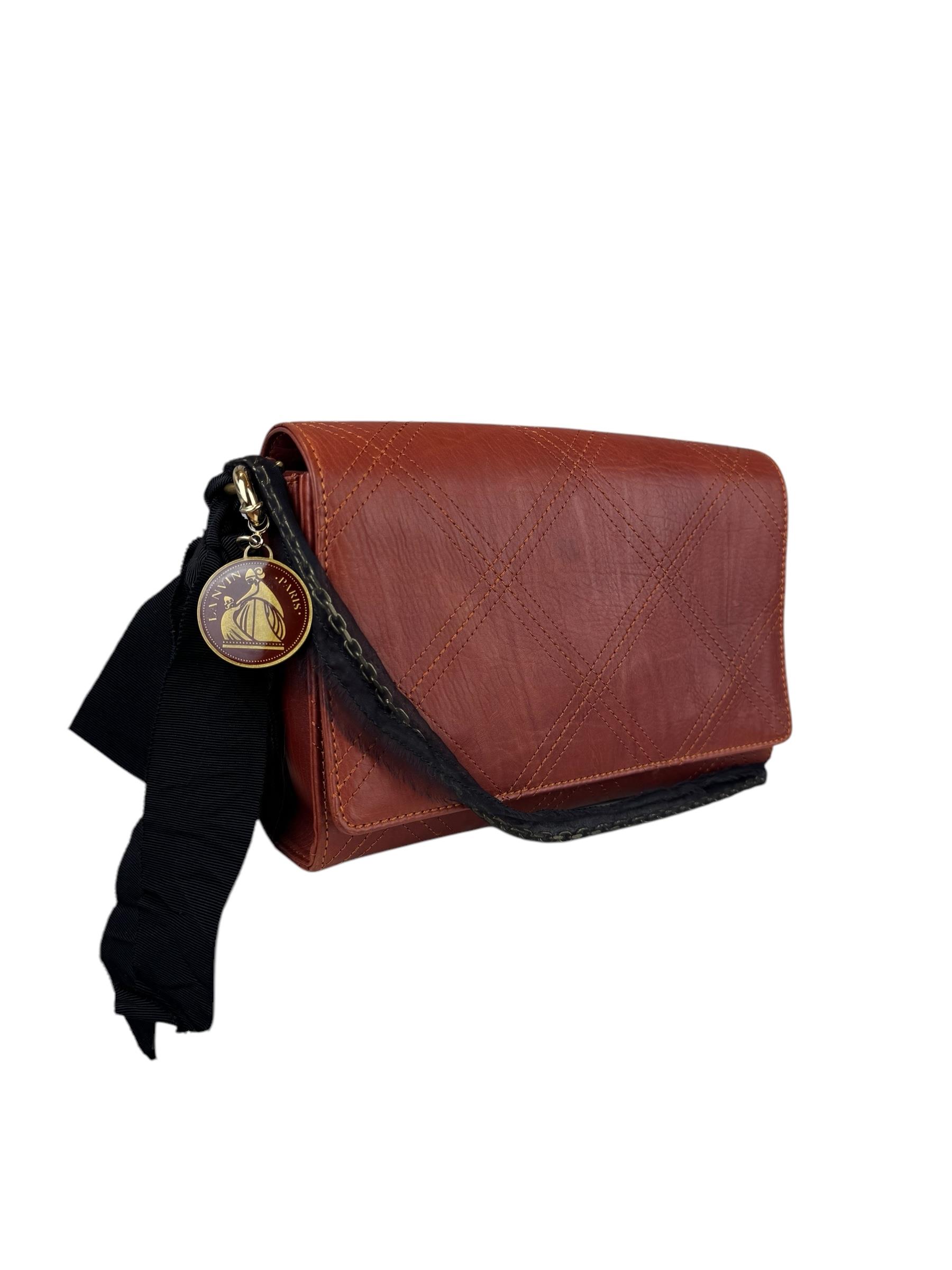 LANVIN BRICK RIBBON CROSSBODY BAG