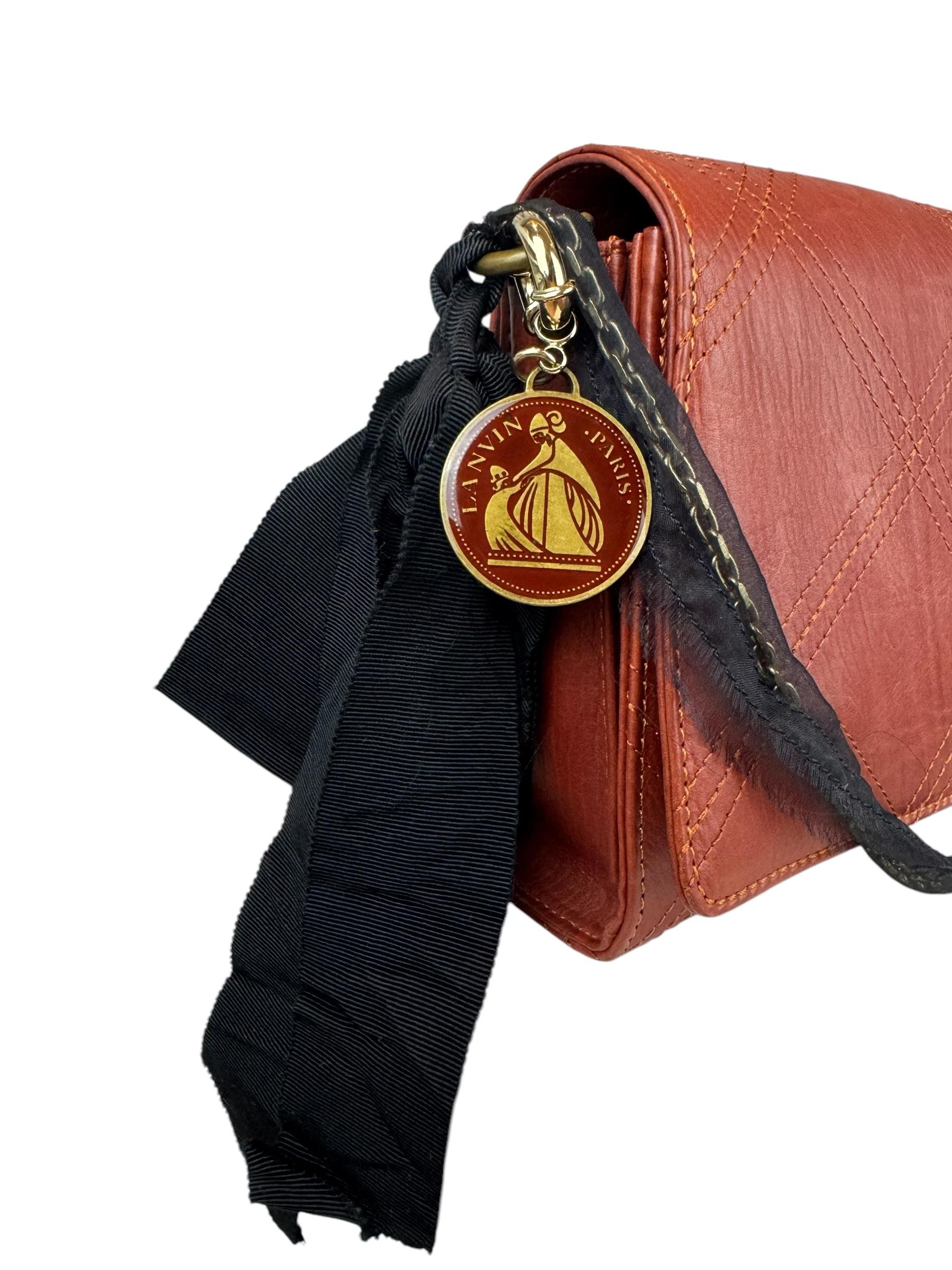 LANVIN BRICK RIBBON CROSSBODY BAG