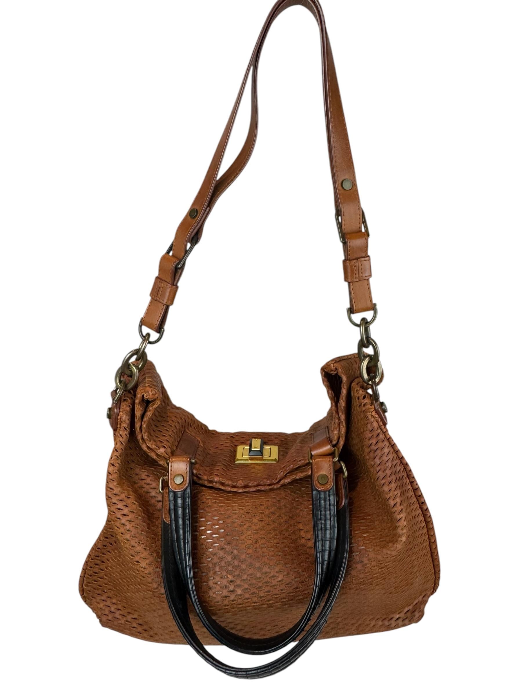 LANVIN MESH LEATHER TOTE BAG