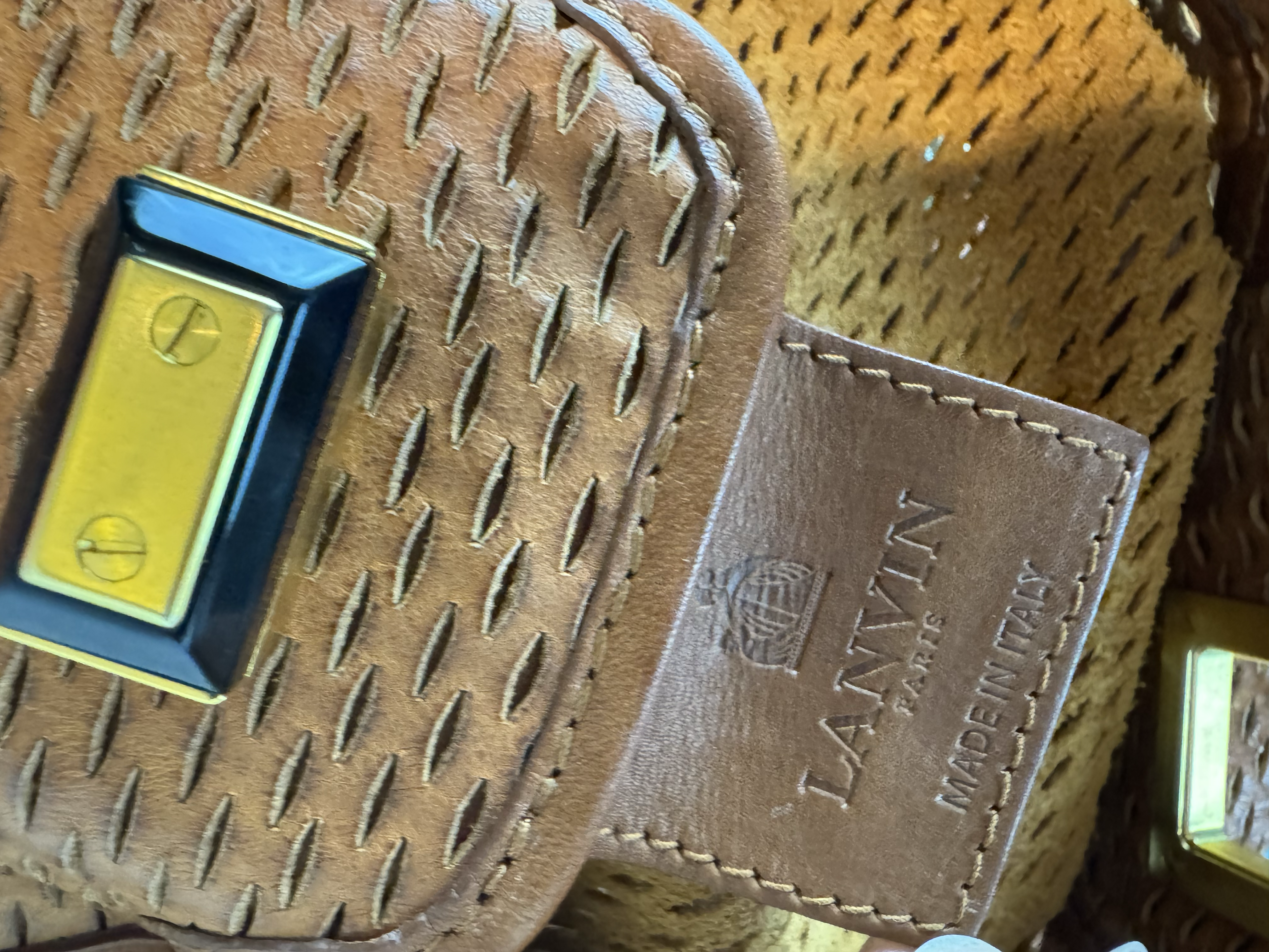 LANVIN MESH LEATHER TOTE BAG