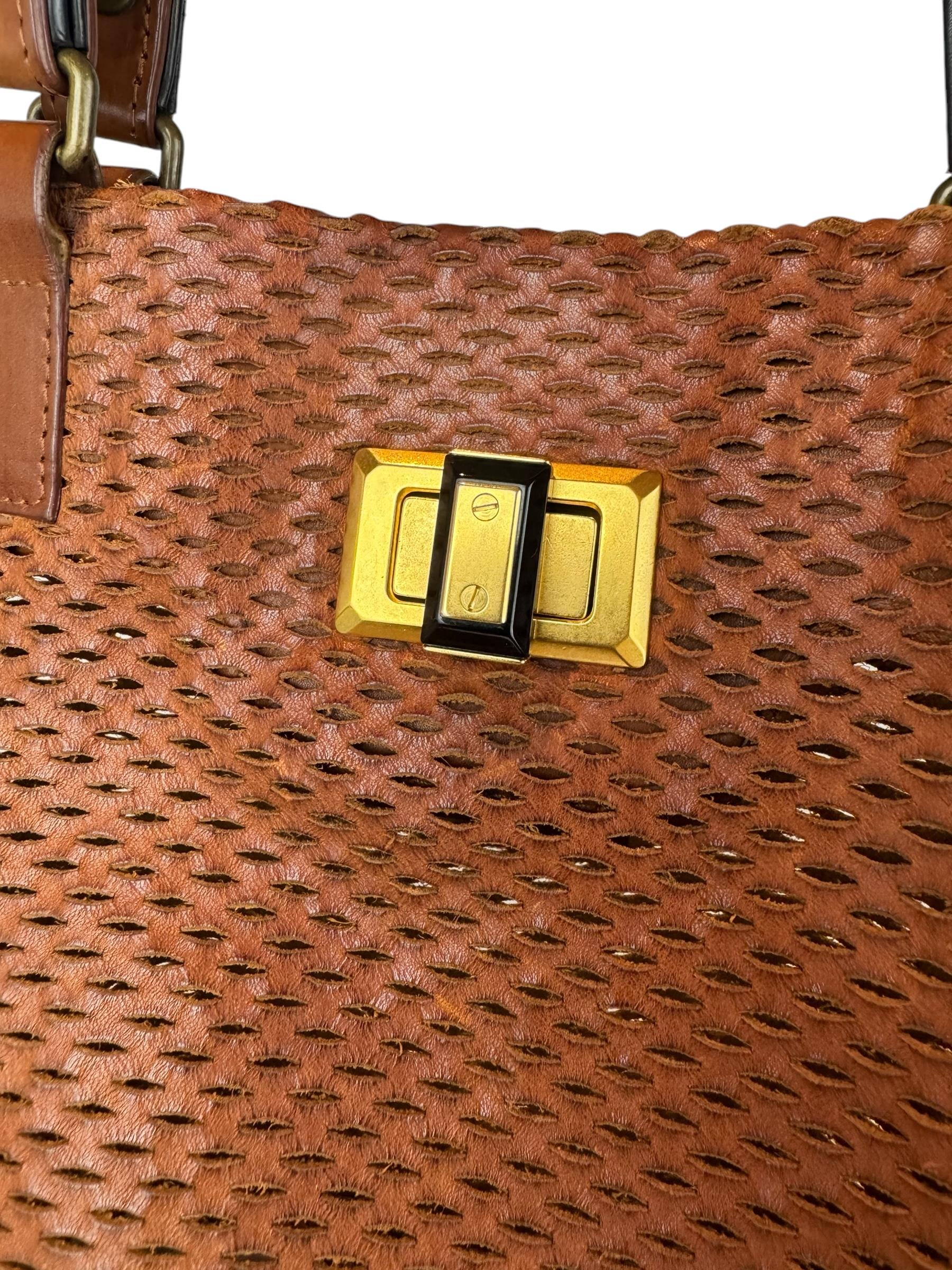 LANVIN MESH LEATHER TOTE BAG