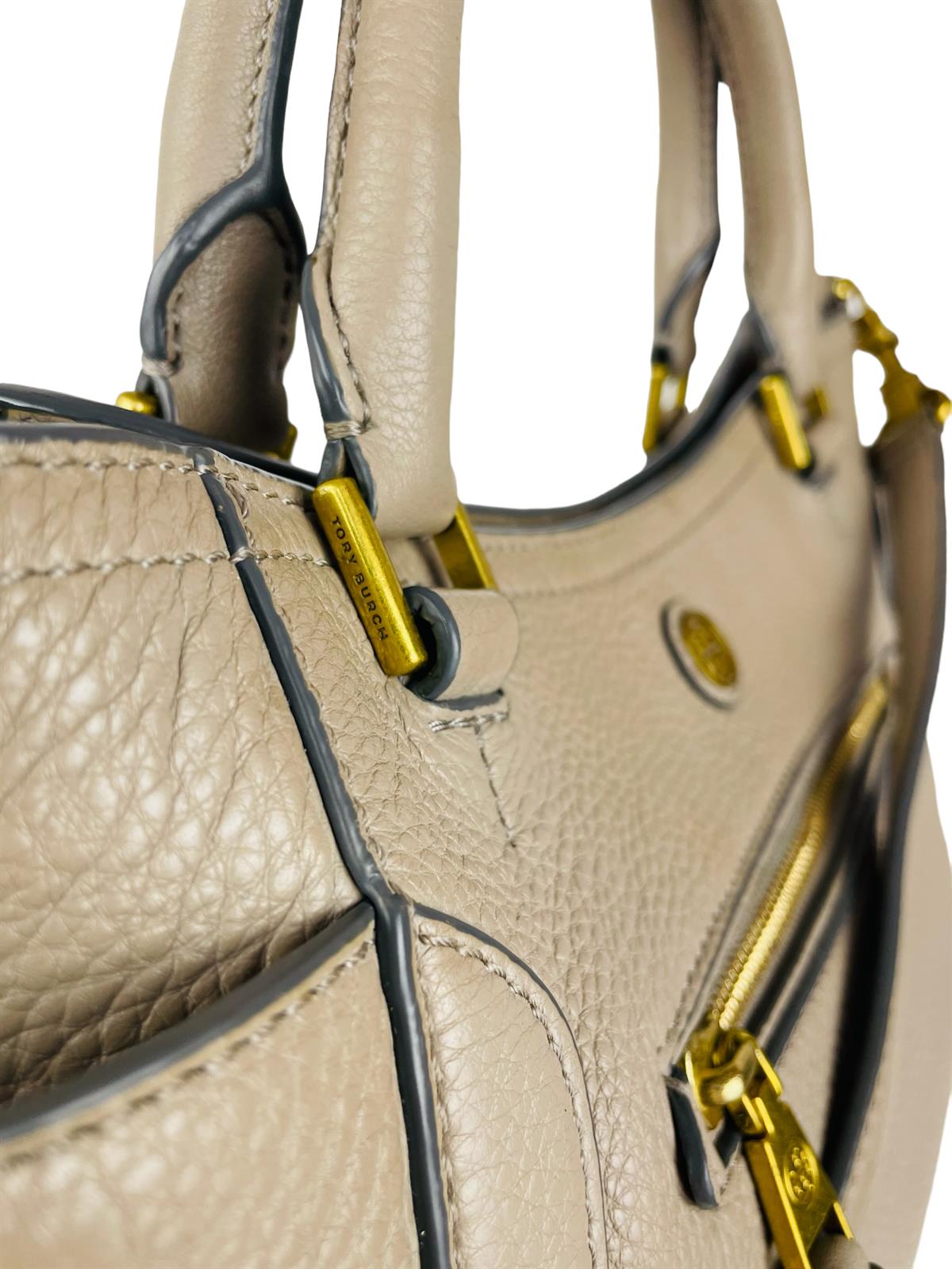 LEATHER BEIGE HANDBAG
