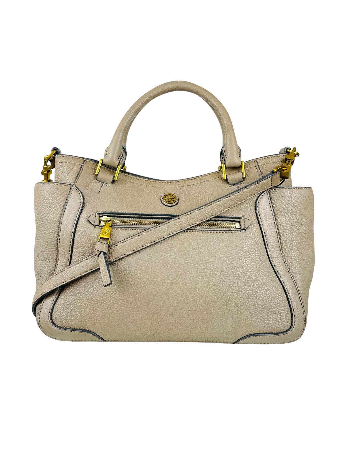 LEATHER BEIGE HANDBAG