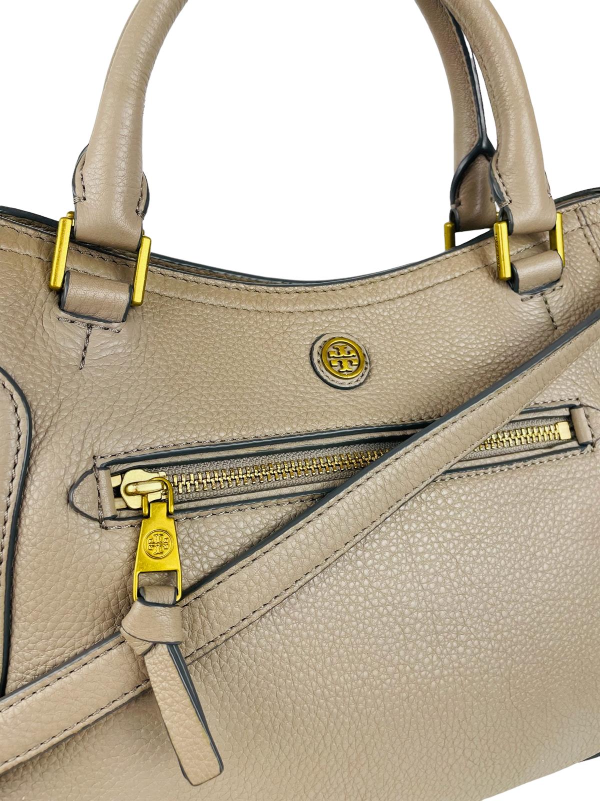 LEATHER BEIGE HANDBAG