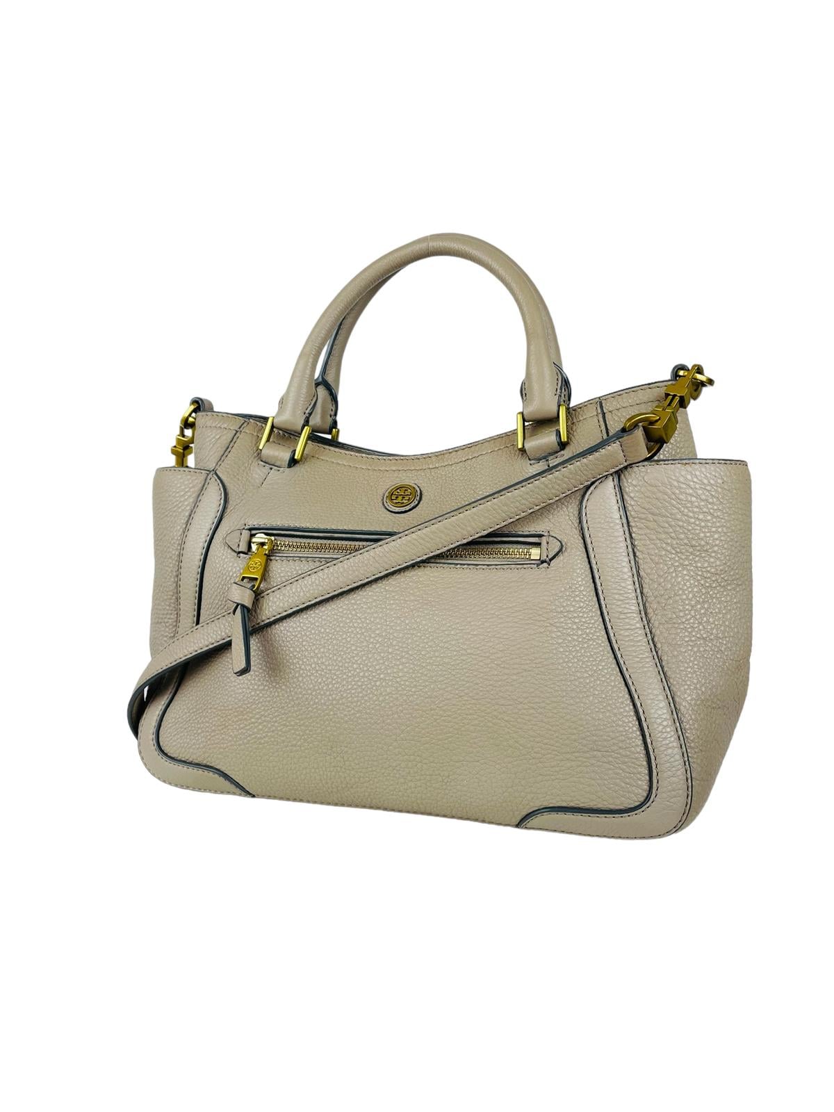 LEATHER BEIGE HANDBAG