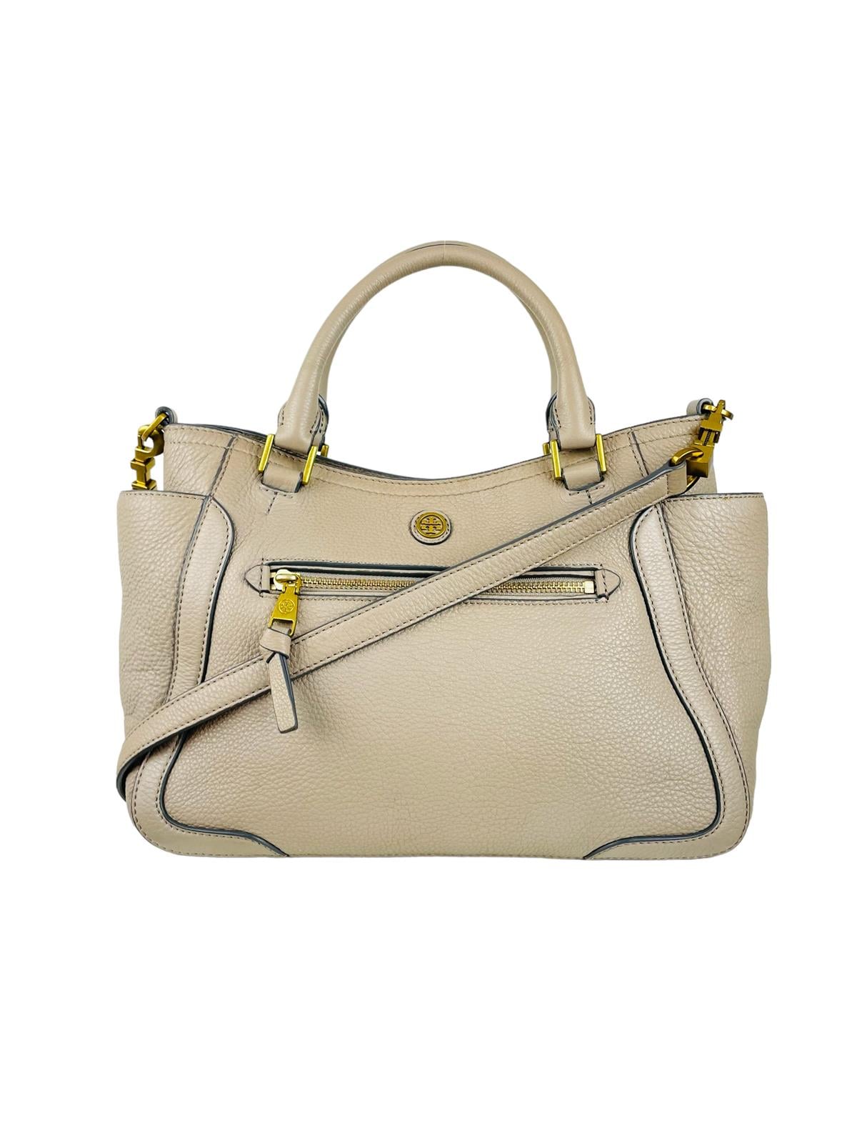 LEATHER BEIGE HANDBAG