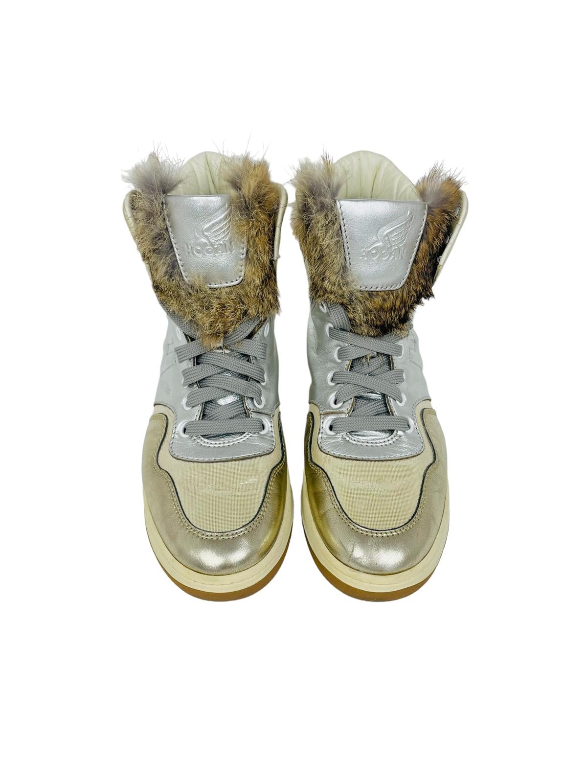 LEATHER&FUR SNEAKERS