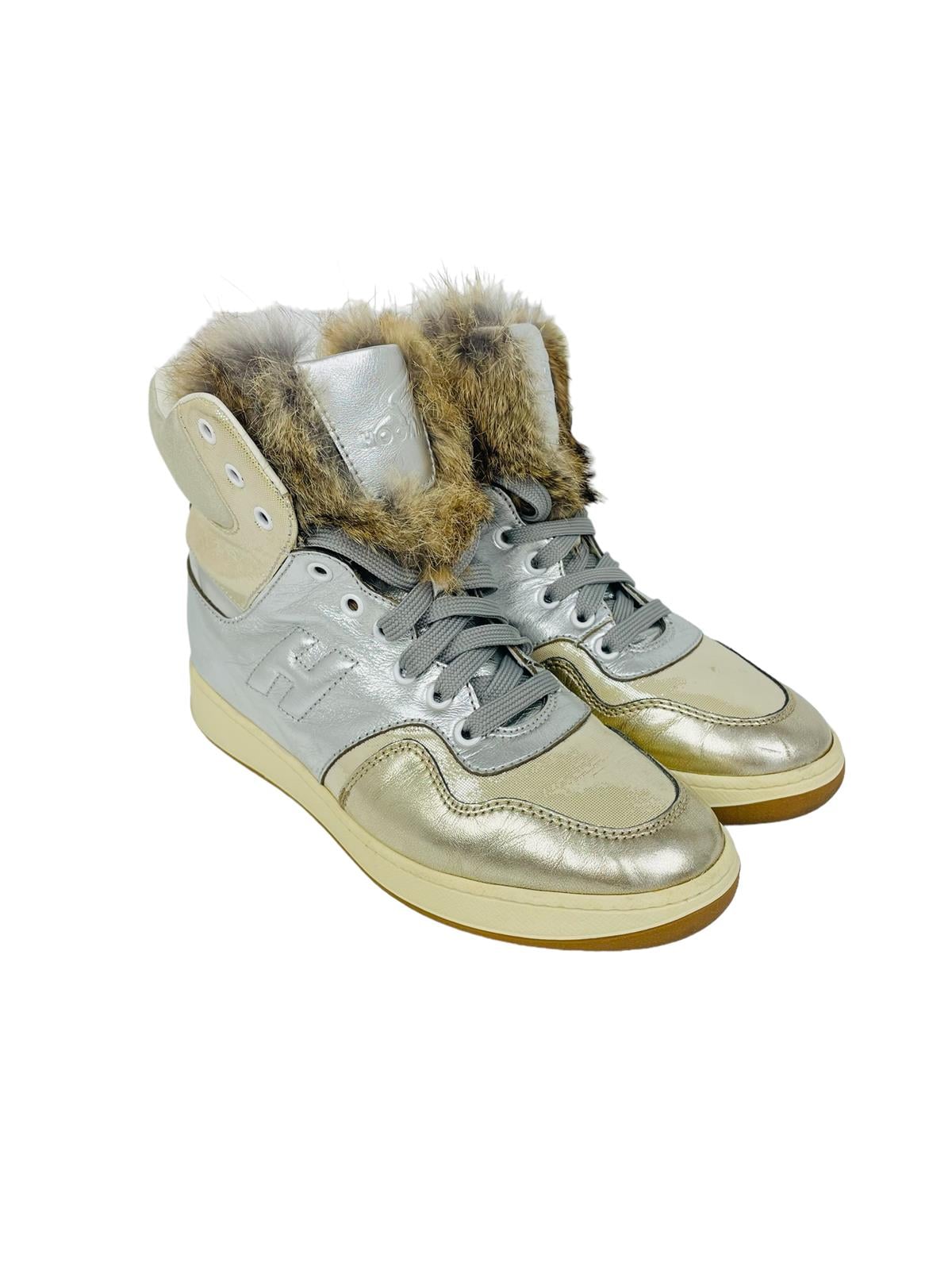 LEATHER&FUR SNEAKERS
