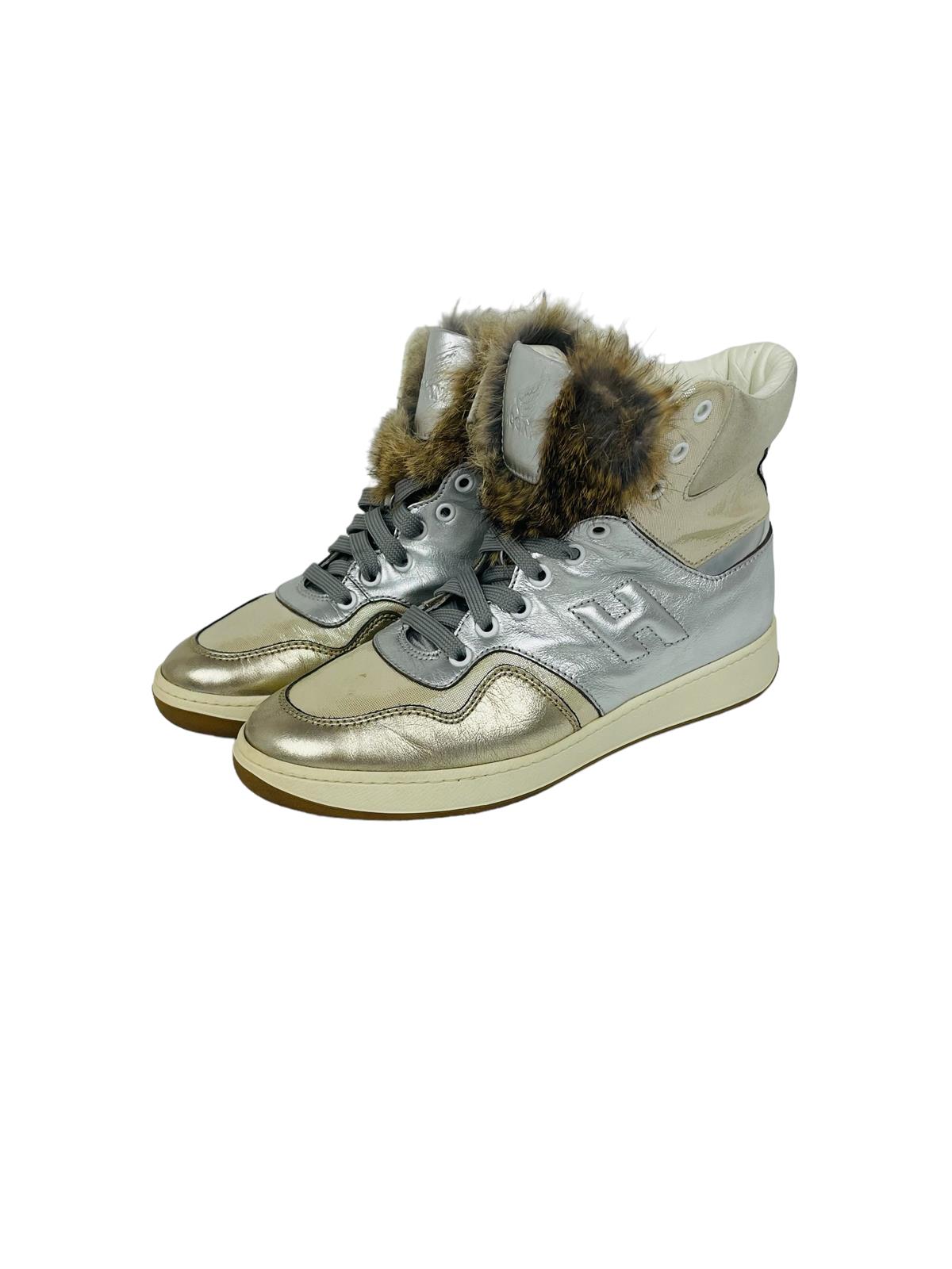 LEATHER&FUR SNEAKERS