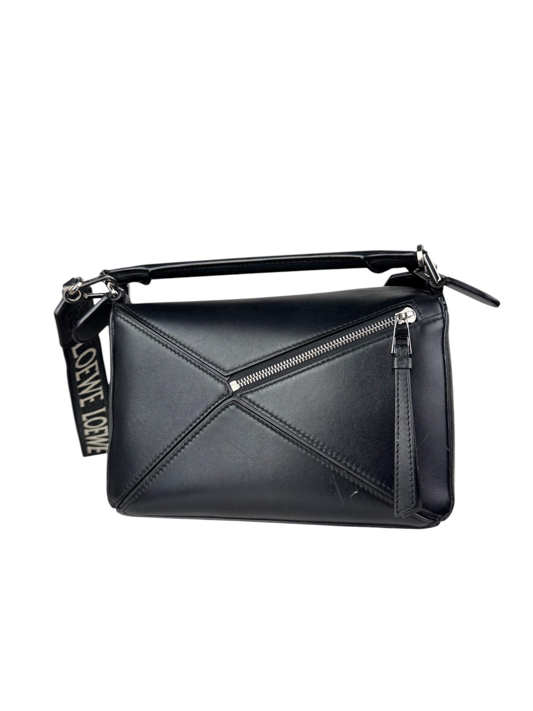 LOEWE BLACK SMALL PUZZLE BAG