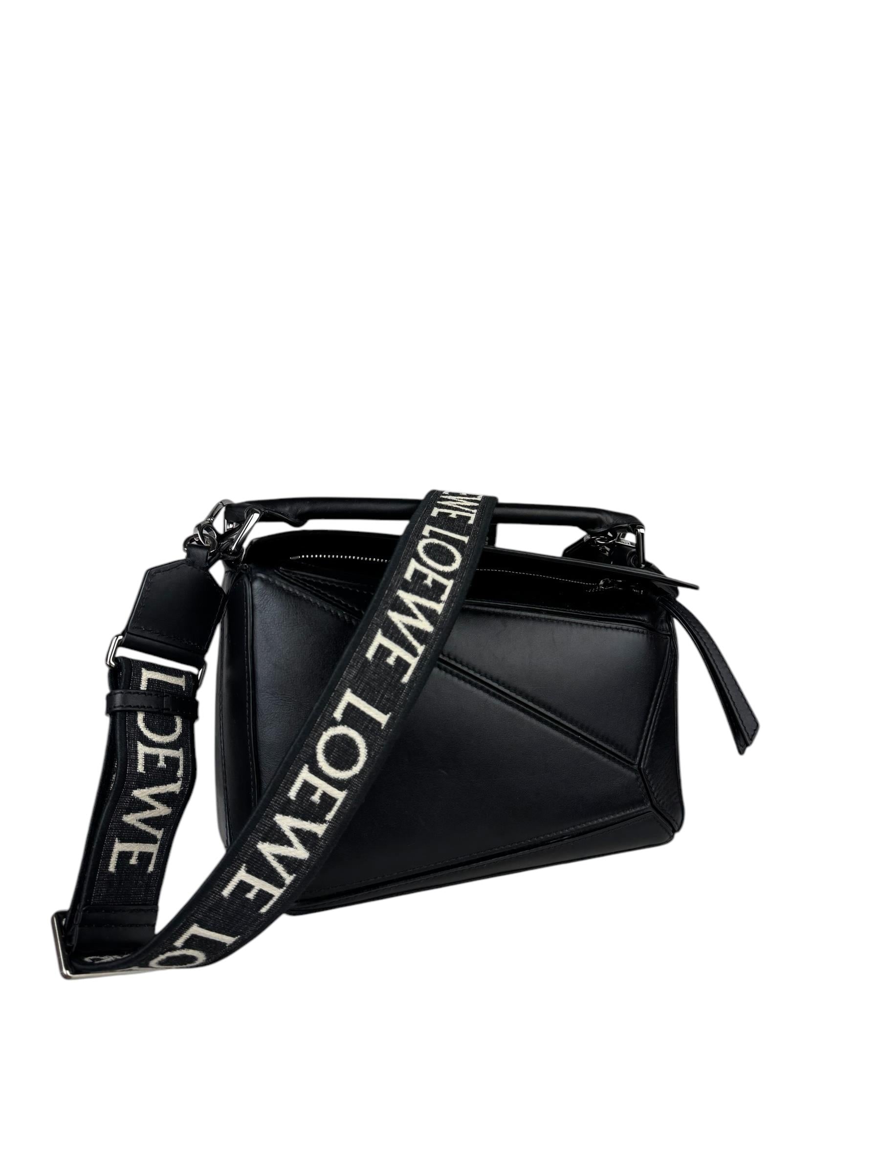 LOEWE BLACK SMALL PUZZLE BAG
