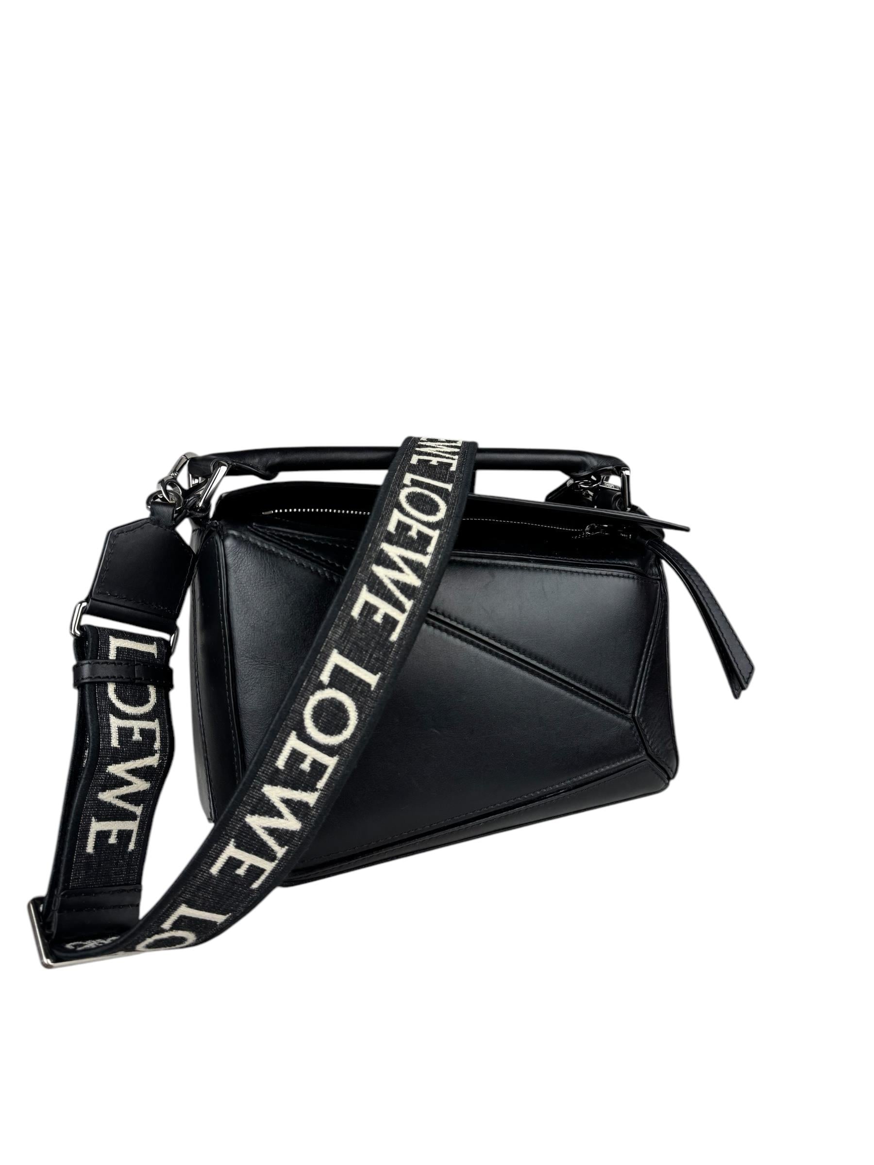 LOEWE BLACK SMALL PUZZLE BAG