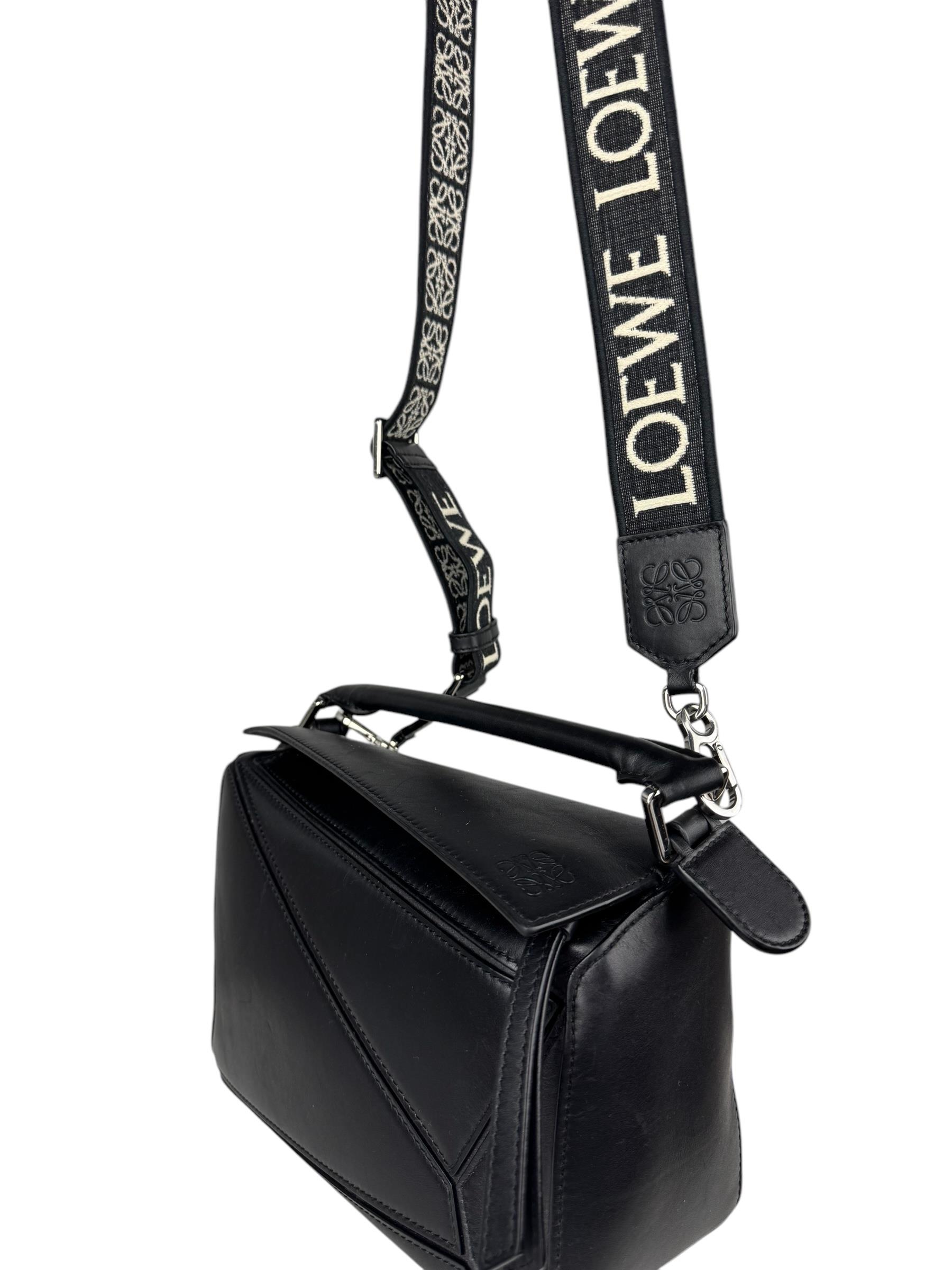 LOEWE BLACK SMALL PUZZLE BAG