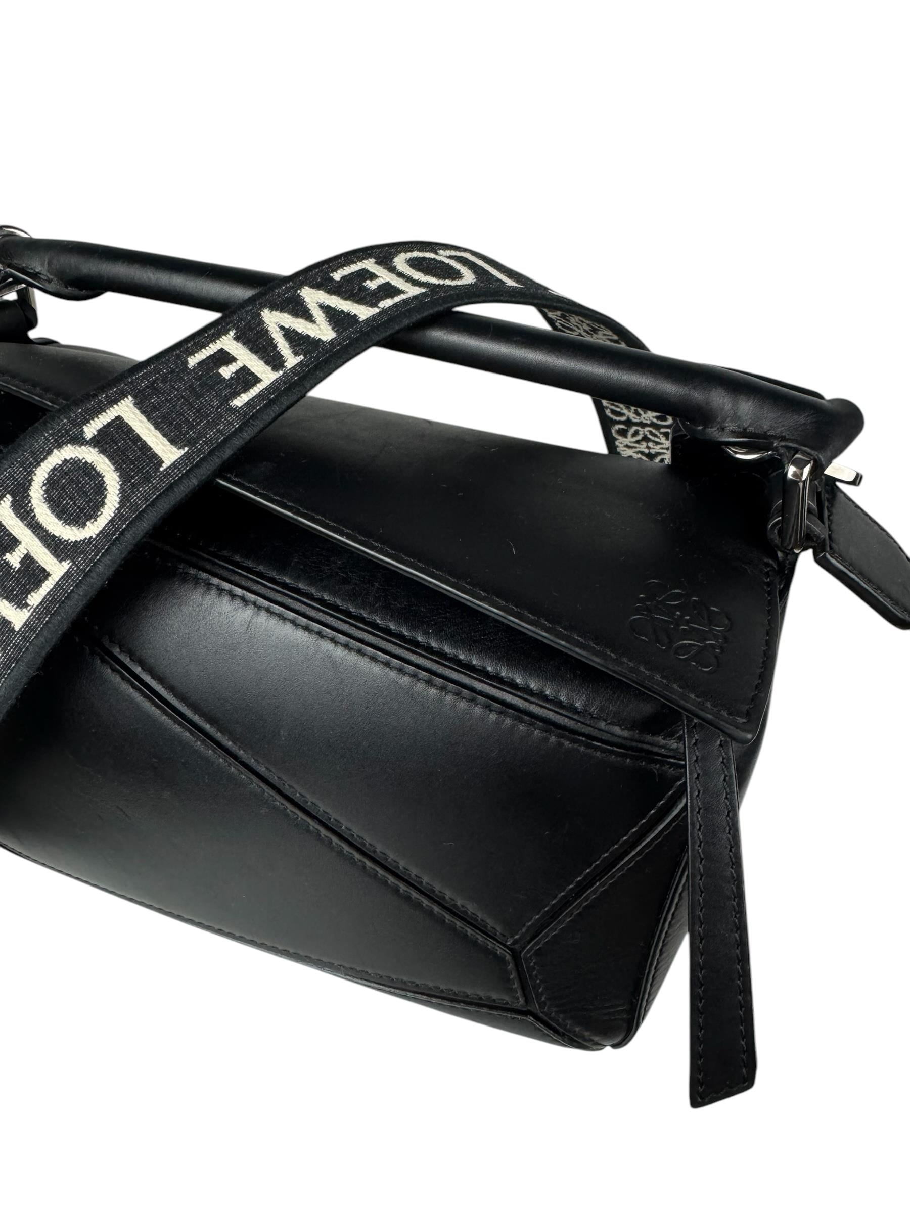 LOEWE BLACK SMALL PUZZLE BAG
