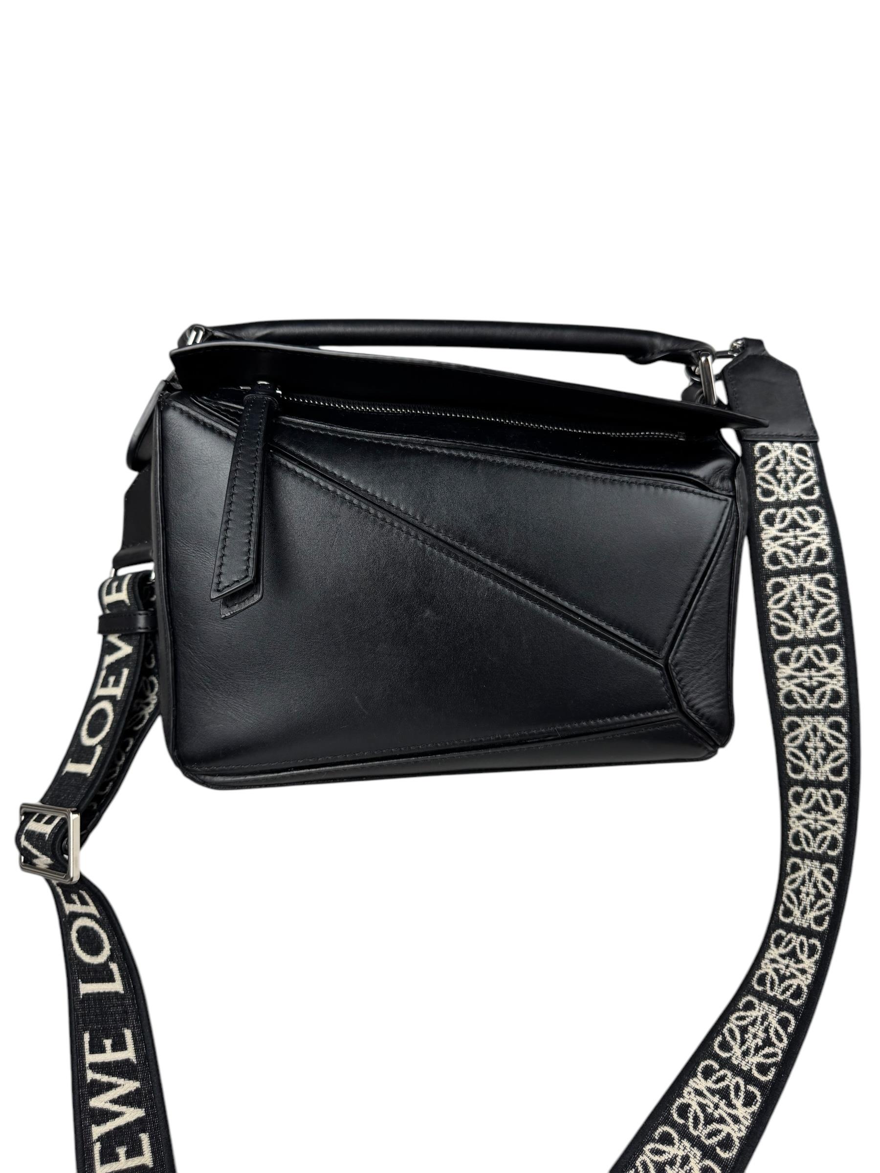 LOEWE BLACK SMALL PUZZLE BAG