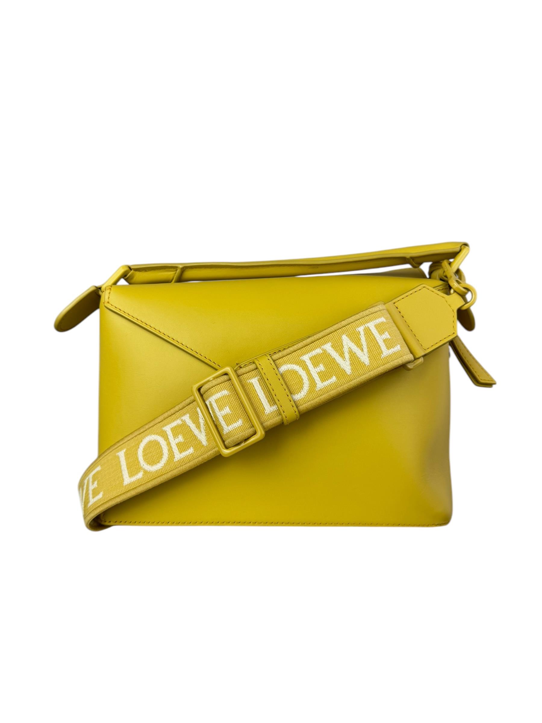 LOEWE SMALL LIGHT YELLOW PUZZLE BAG