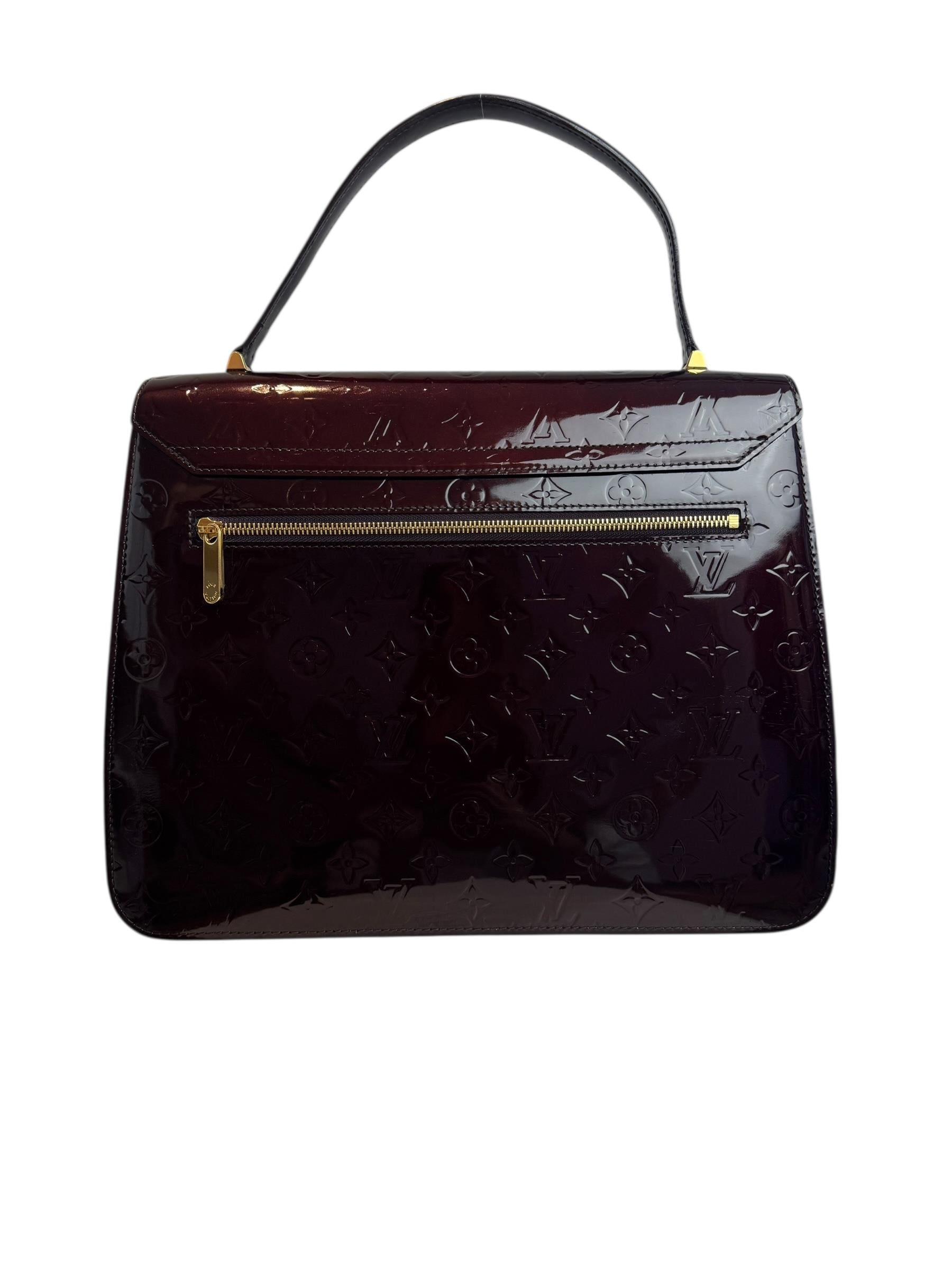 LOUIS VUITTIN BURGUNDY VERNIS HANDBAG