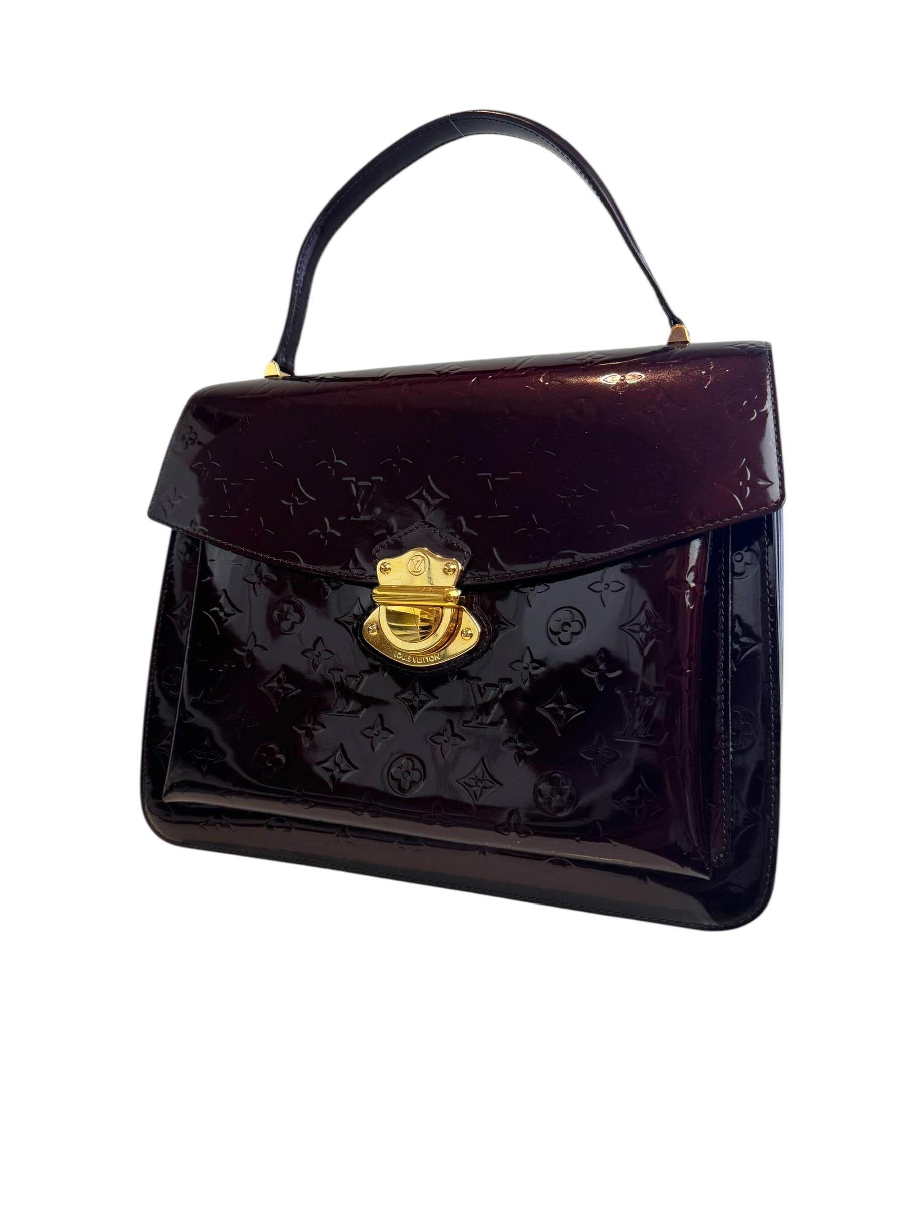 LOUIS VUITTIN BURGUNDY VERNIS HANDBAG