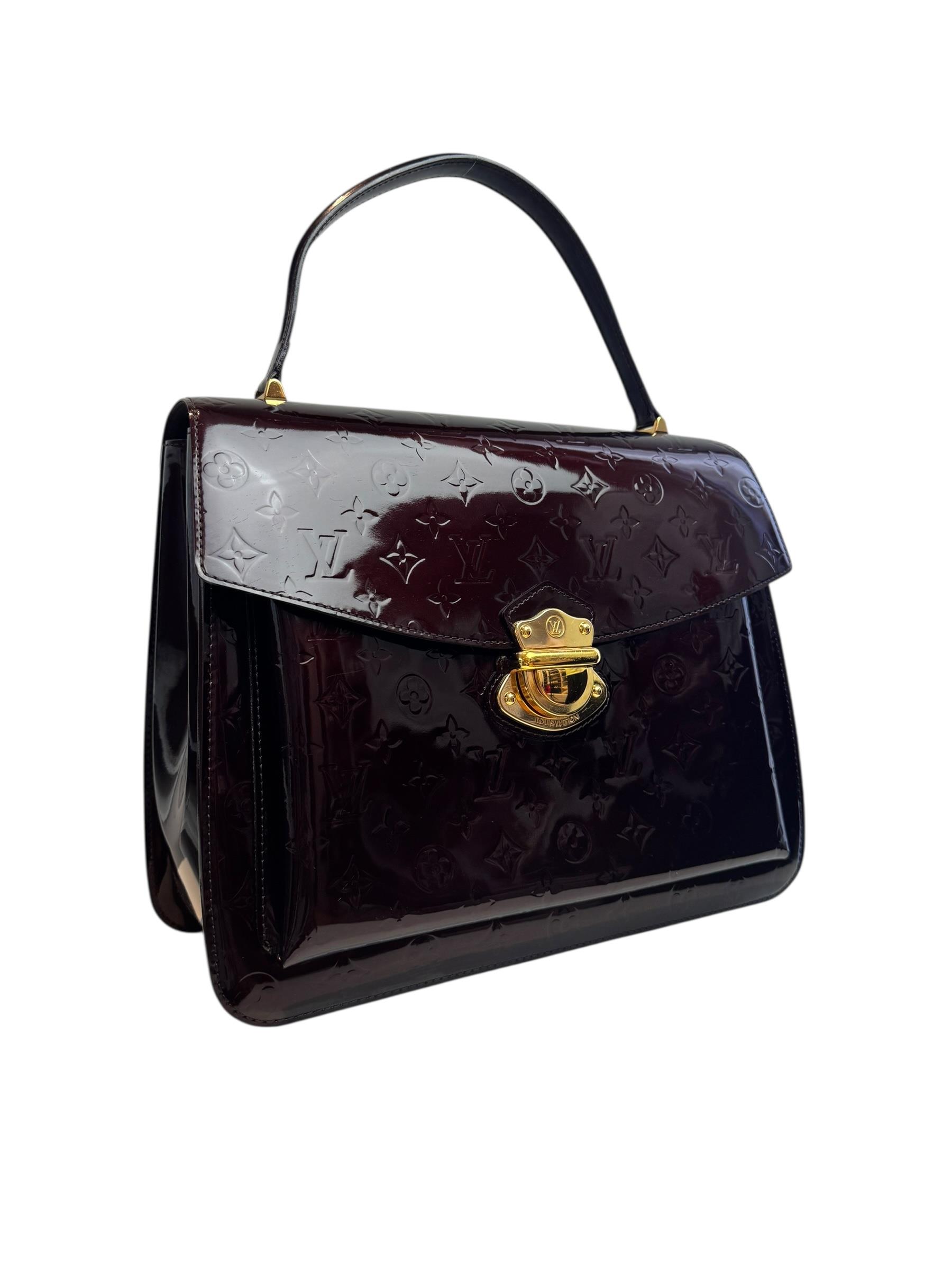 LOUIS VUITTIN BURGUNDY VERNIS HANDBAG