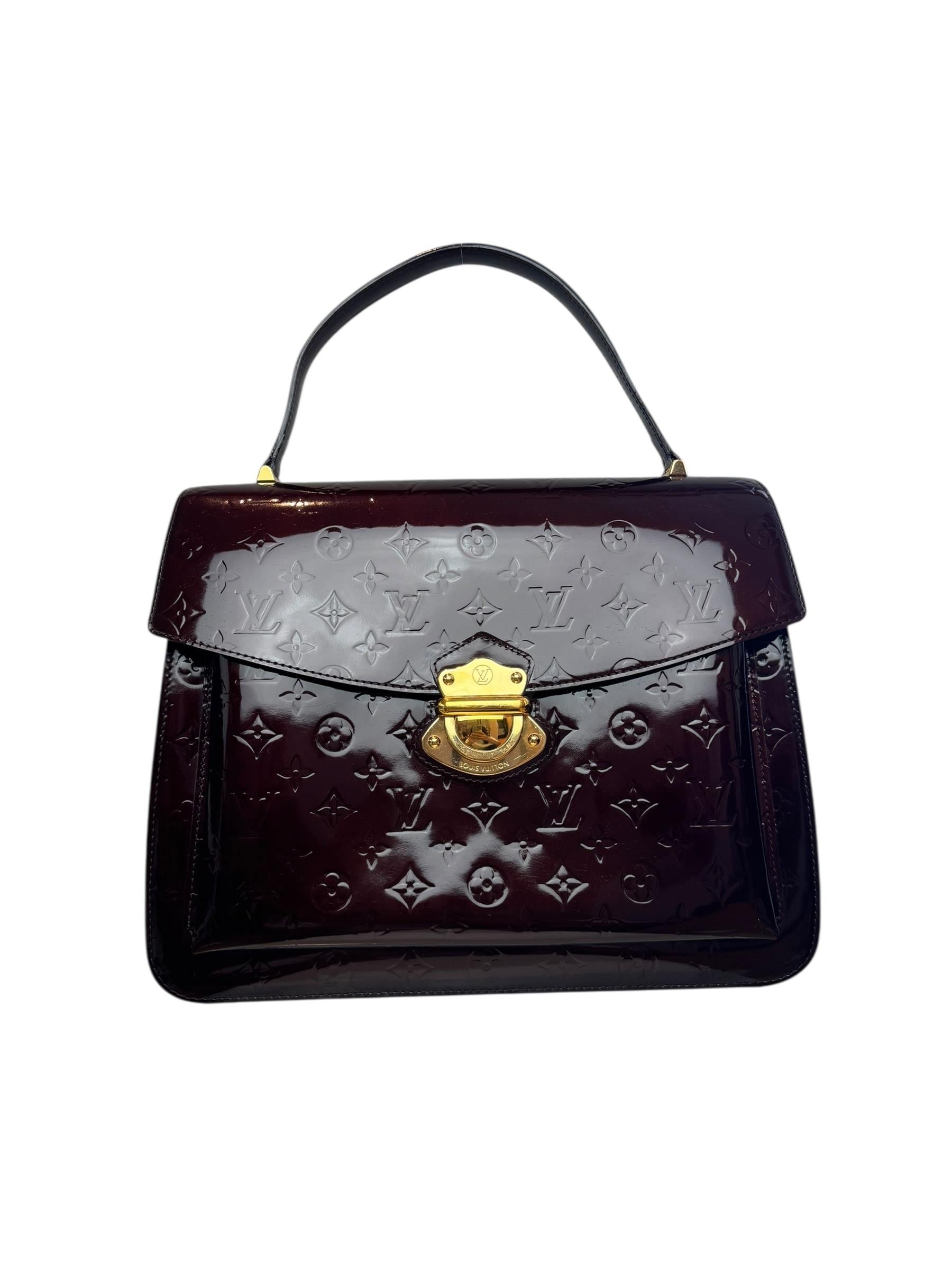 LOUIS VUITTIN BURGUNDY VERNIS HANDBAG