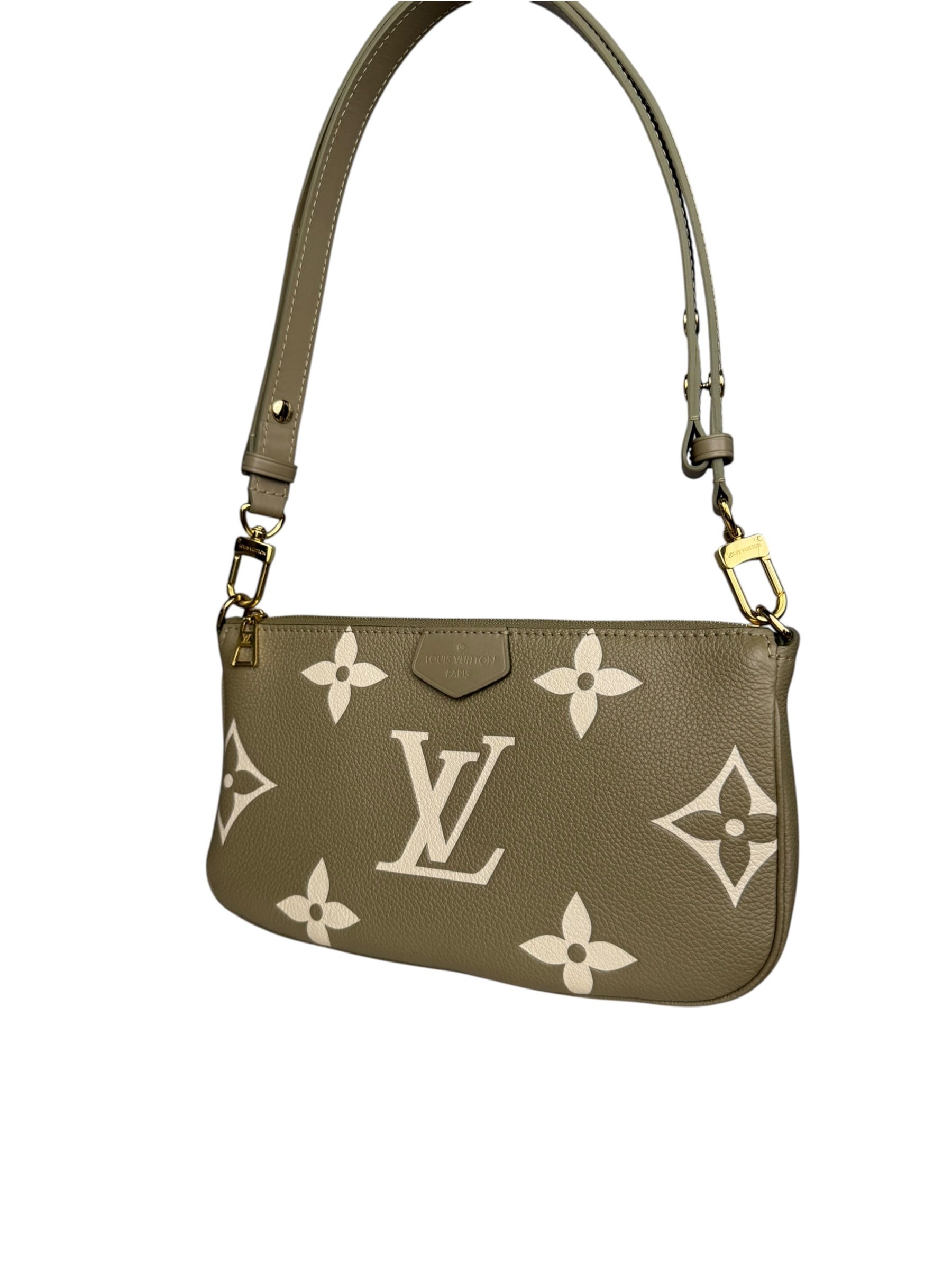LOUIS VUITTON BEIGE EMPREINTE LEATHER POCHETTE ACCESSOIRES