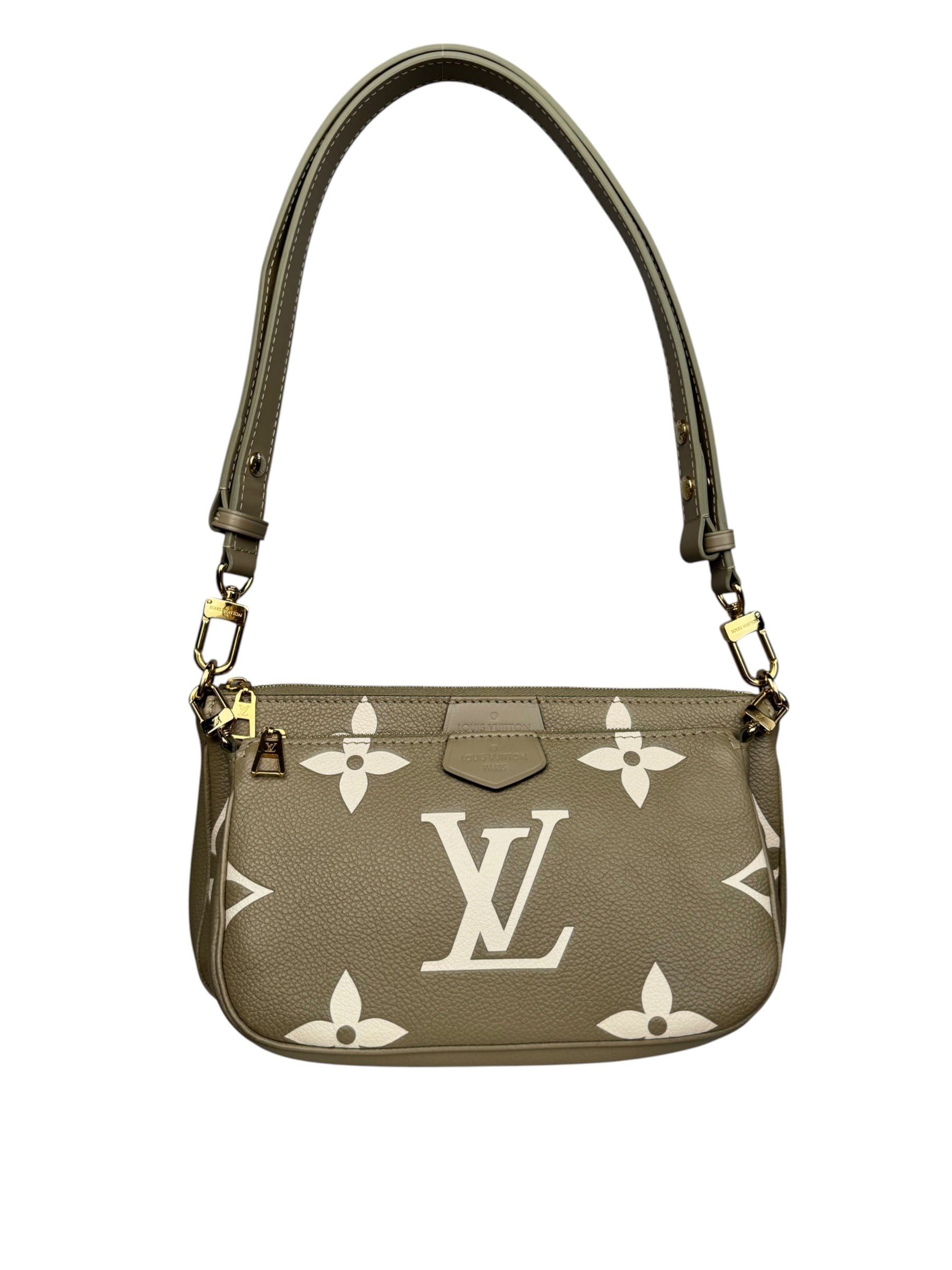 LOUIS VUITTON BEIGE EMPREINTE LEATHER POCHETTE ACCESSOIRES