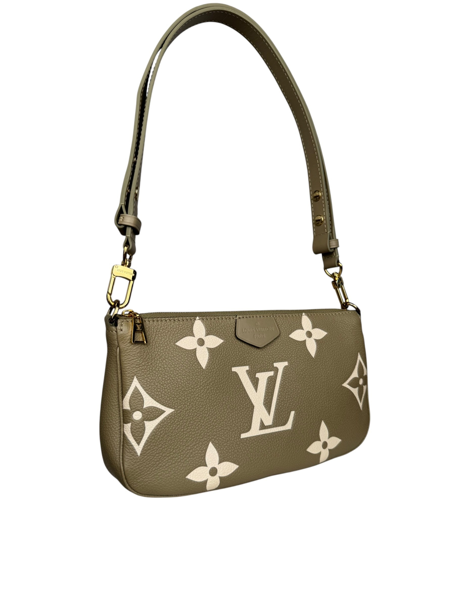 LOUIS VUITTON BEIGE EMPREINTE LEATHER POCHETTE ACCESSOIRES