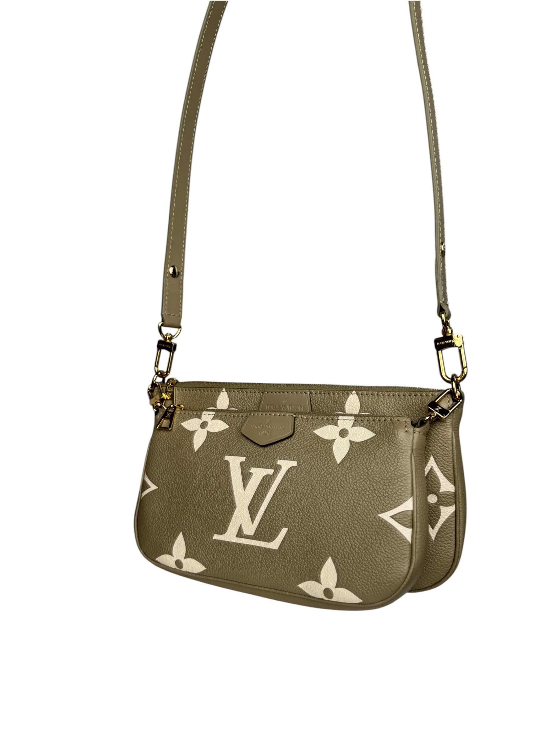 LOUIS VUITTON BEIGE EMPREINTE LEATHER POCHETTE ACCESSOIRES