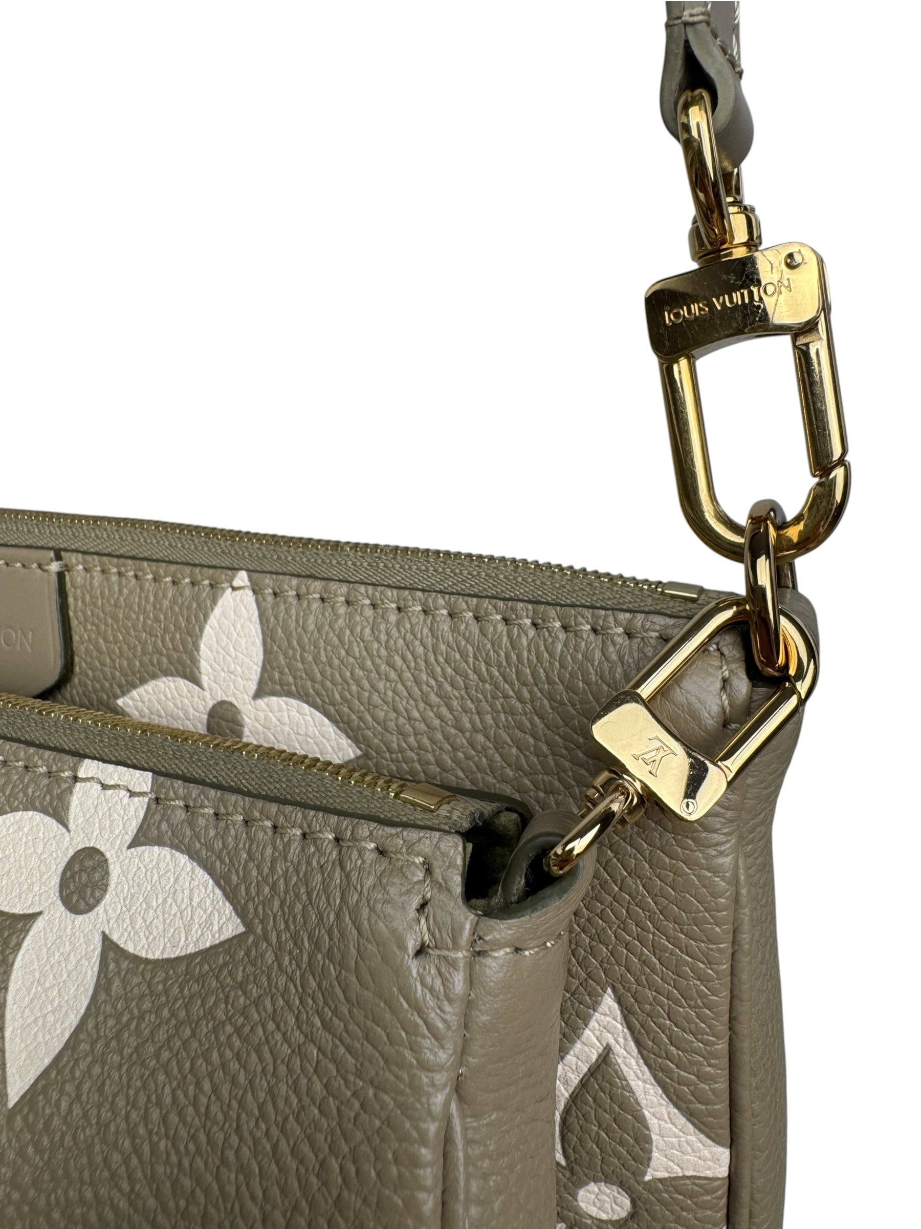 LOUIS VUITTON BEIGE EMPREINTE LEATHER POCHETTE ACCESSOIRES