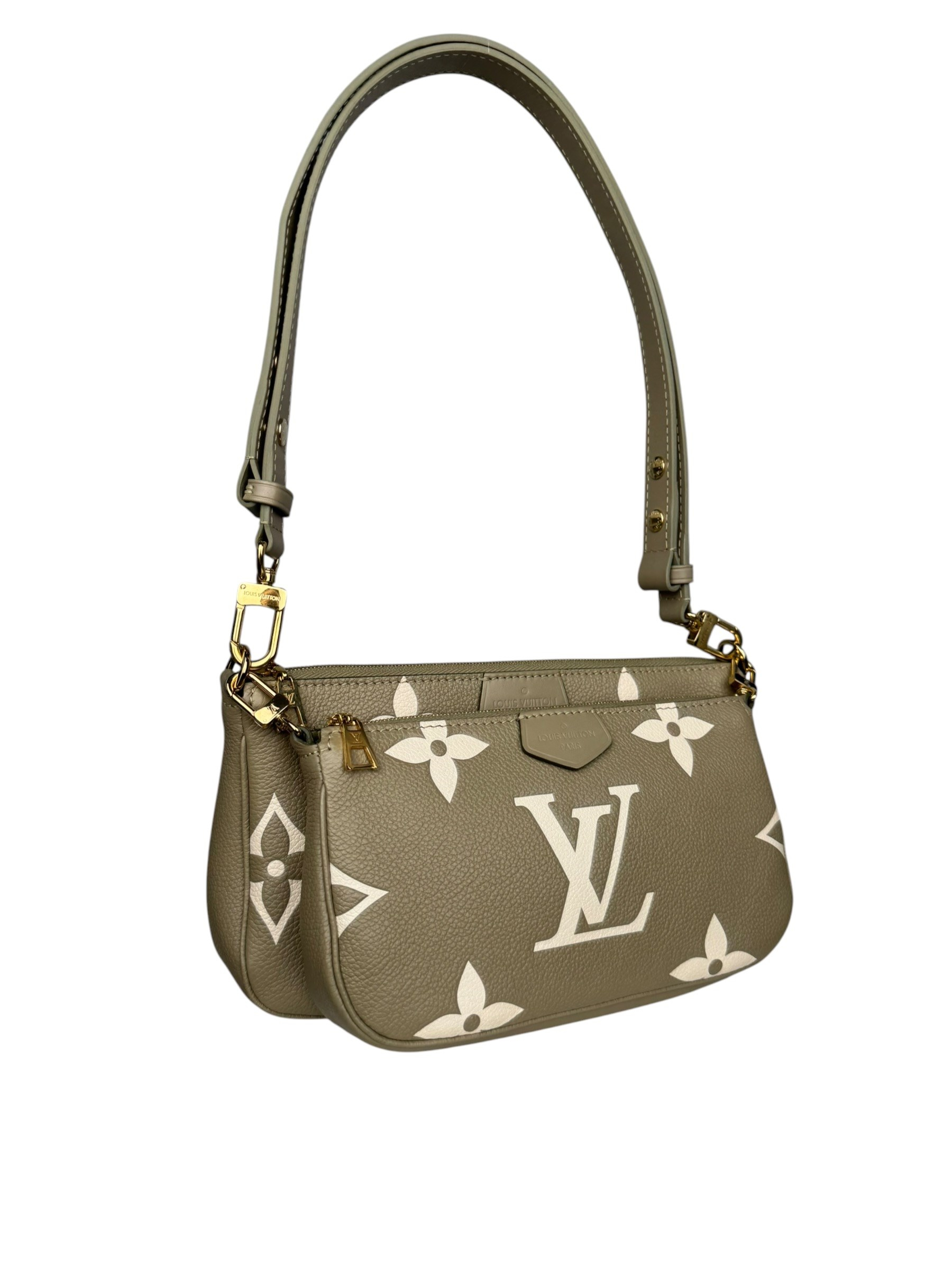 LOUIS VUITTON BEIGE EMPREINTE LEATHER POCHETTE ACCESSOIRES