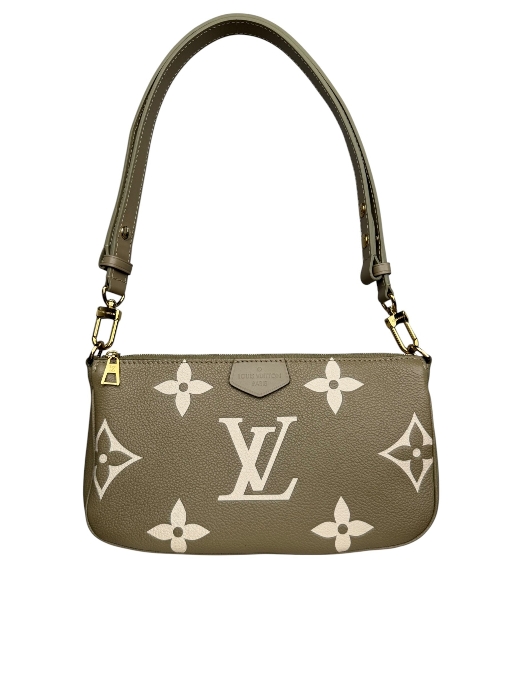 LOUIS VUITTON BEIGE EMPREINTE LEATHER POCHETTE ACCESSOIRES
