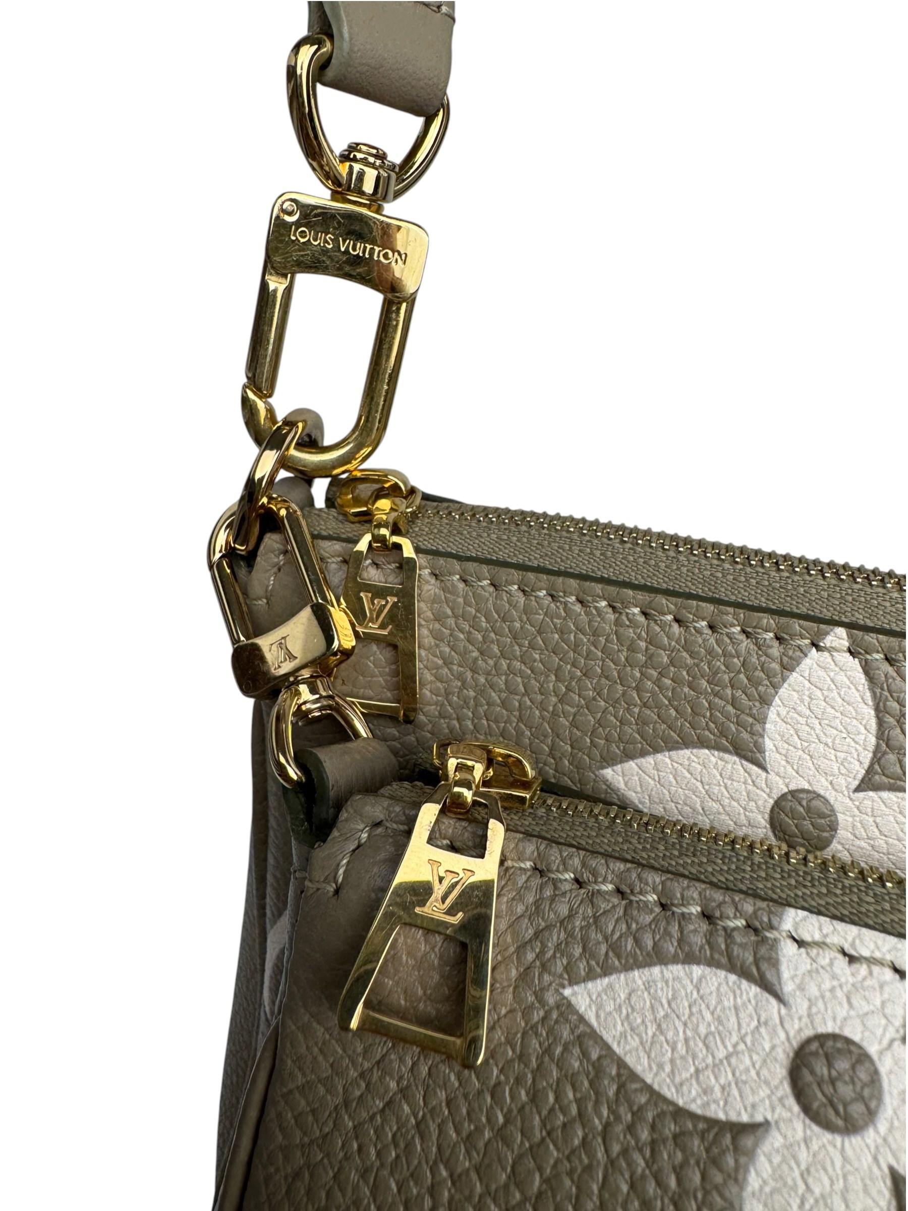 LOUIS VUITTON BEIGE EMPREINTE LEATHER POCHETTE ACCESSOIRES