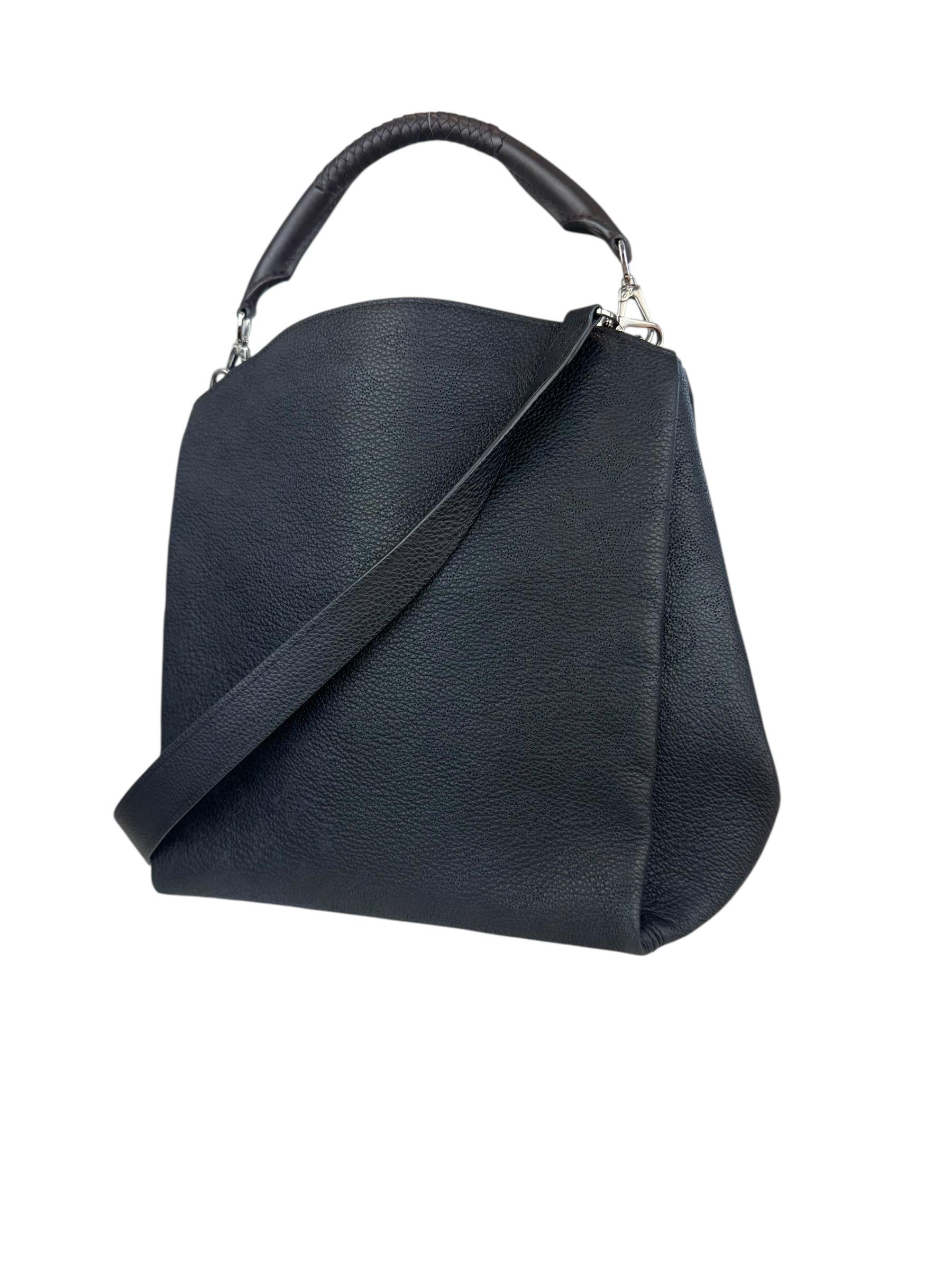 LOUIS VUITTON BLACK BABYLONE MAHINA BAG