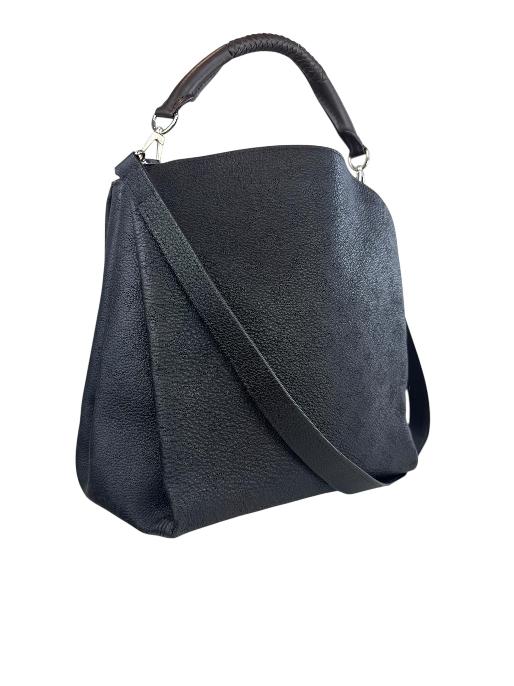 LOUIS VUITTON BLACK BABYLONE MAHINA BAG