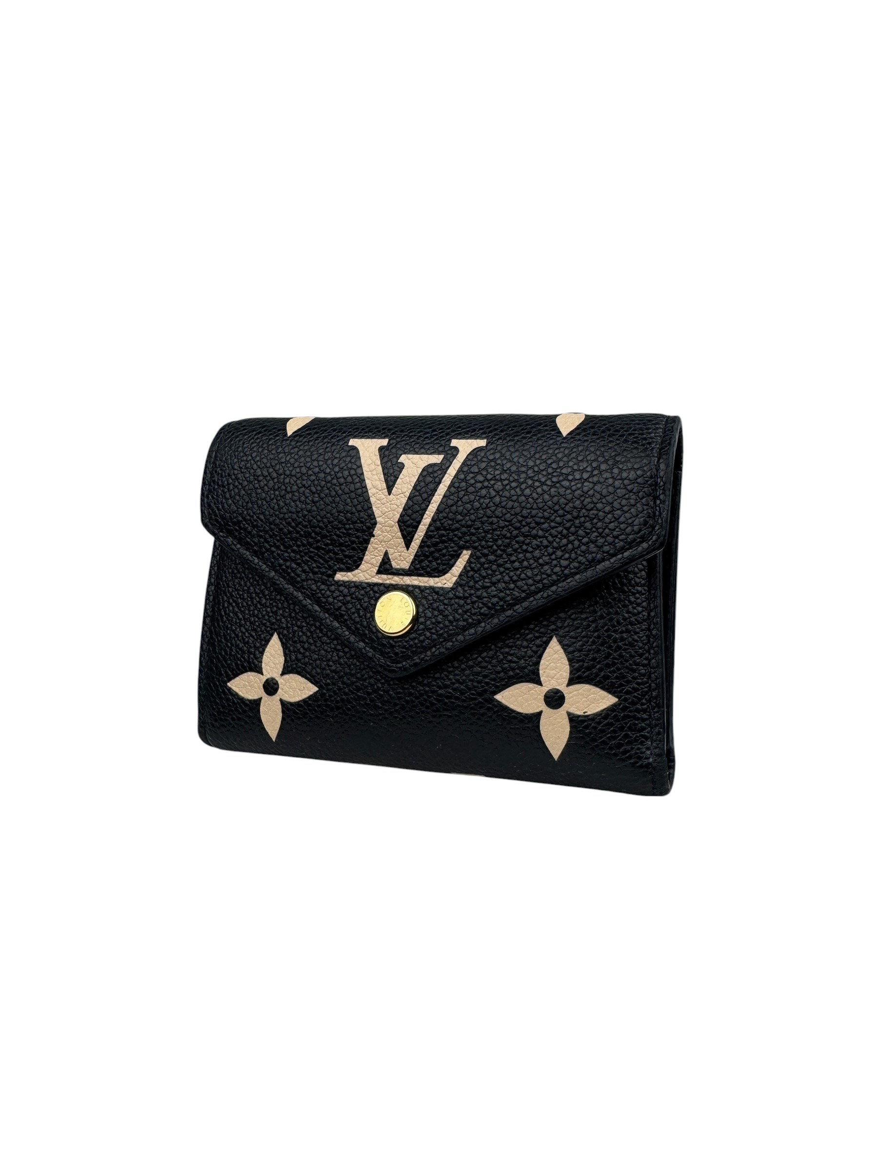 LOUIS VUITTON BLACK BEIGE VICTORINE WALLET