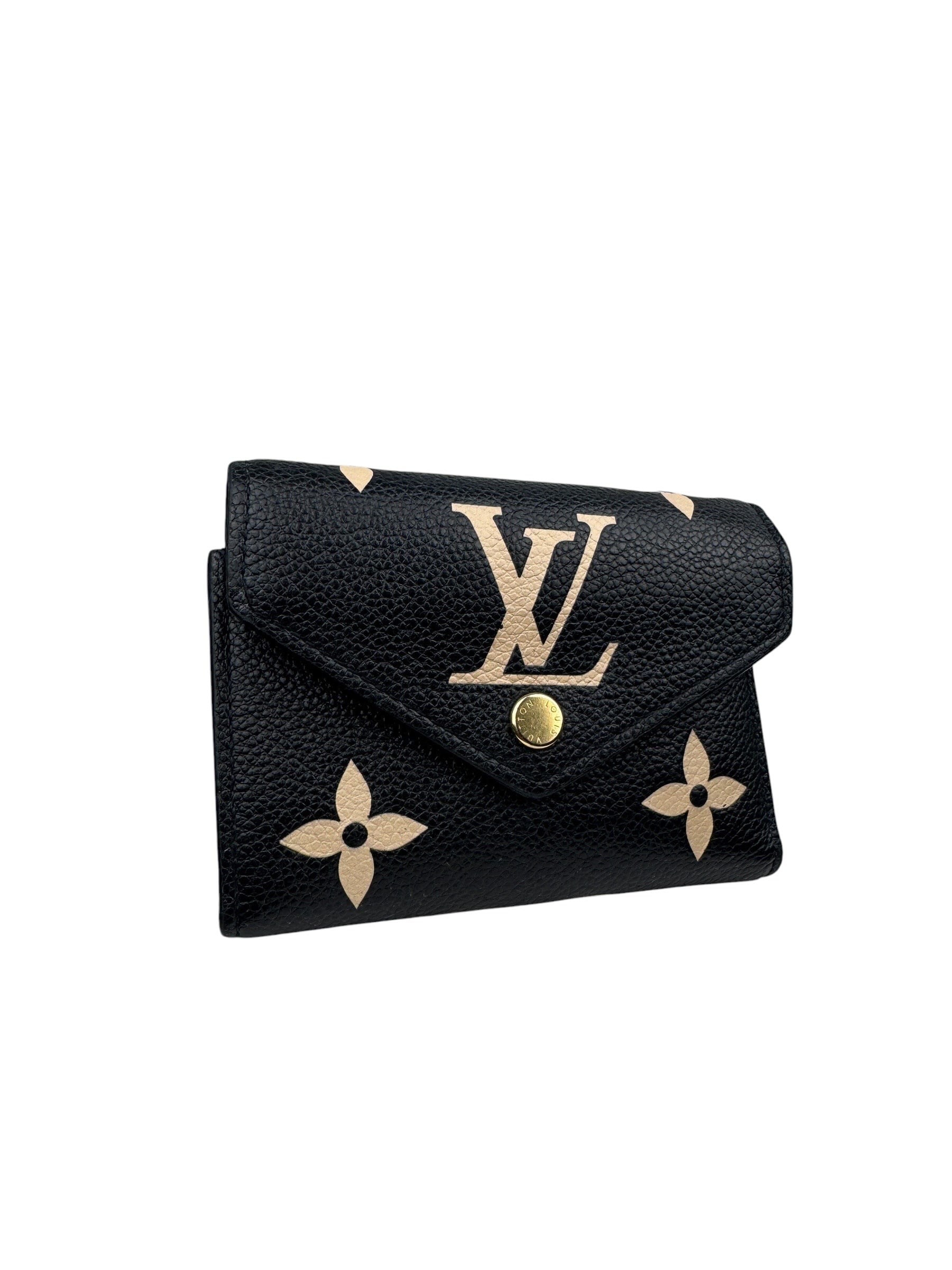 LOUIS VUITTON BLACK BEIGE VICTORINE WALLET