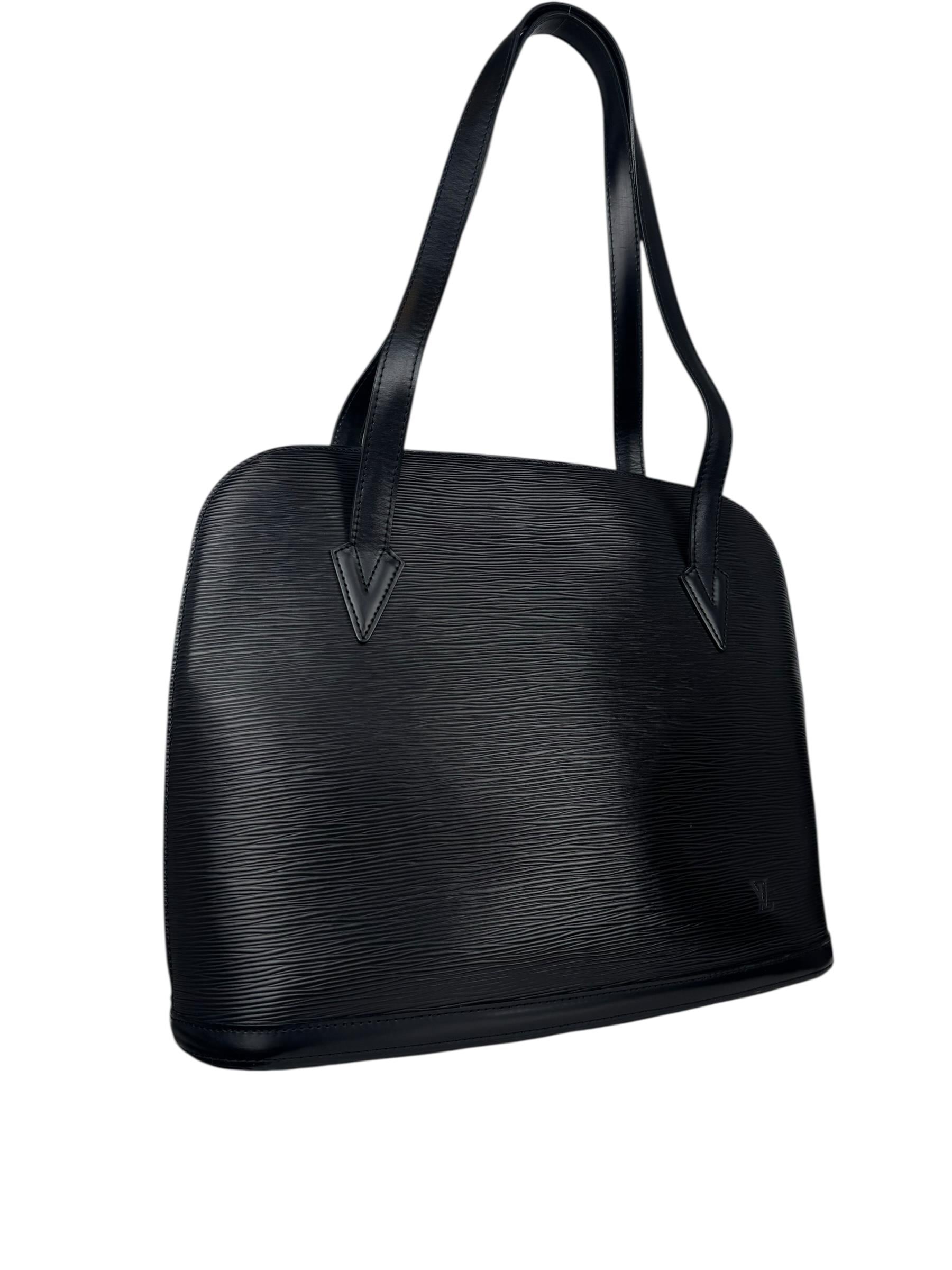 LOUIS VUITTON BLACK EPI TOTE BAG