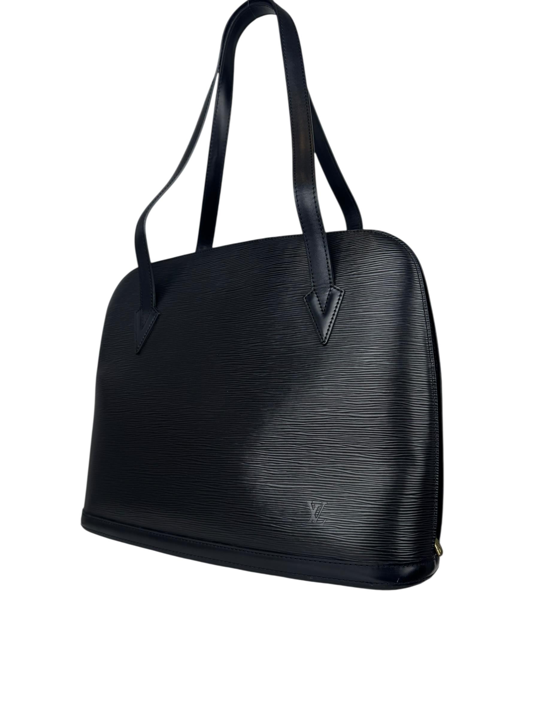 LOUIS VUITTON BLACK EPI TOTE BAG