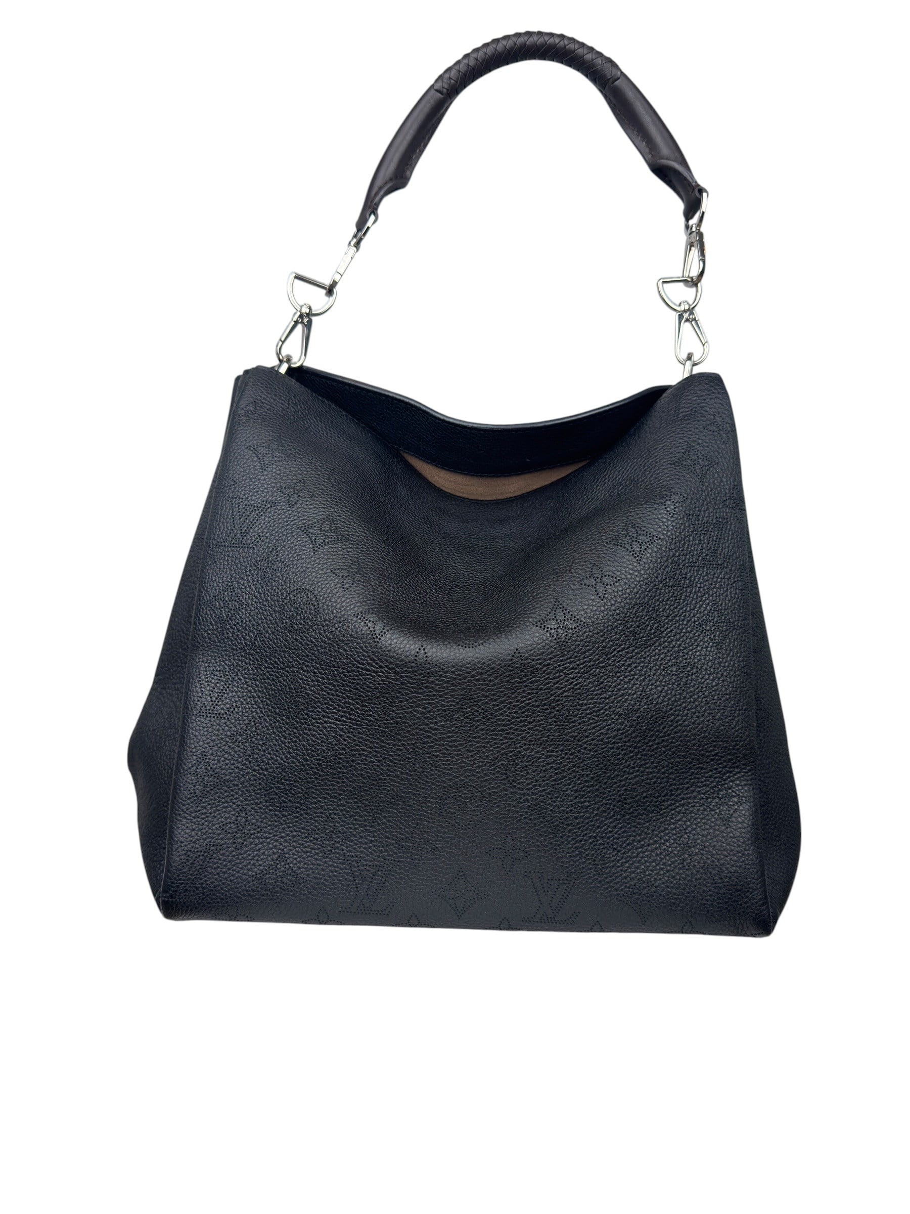 LOUIS VUITTON BLACK MAHINA LEATHER BAG