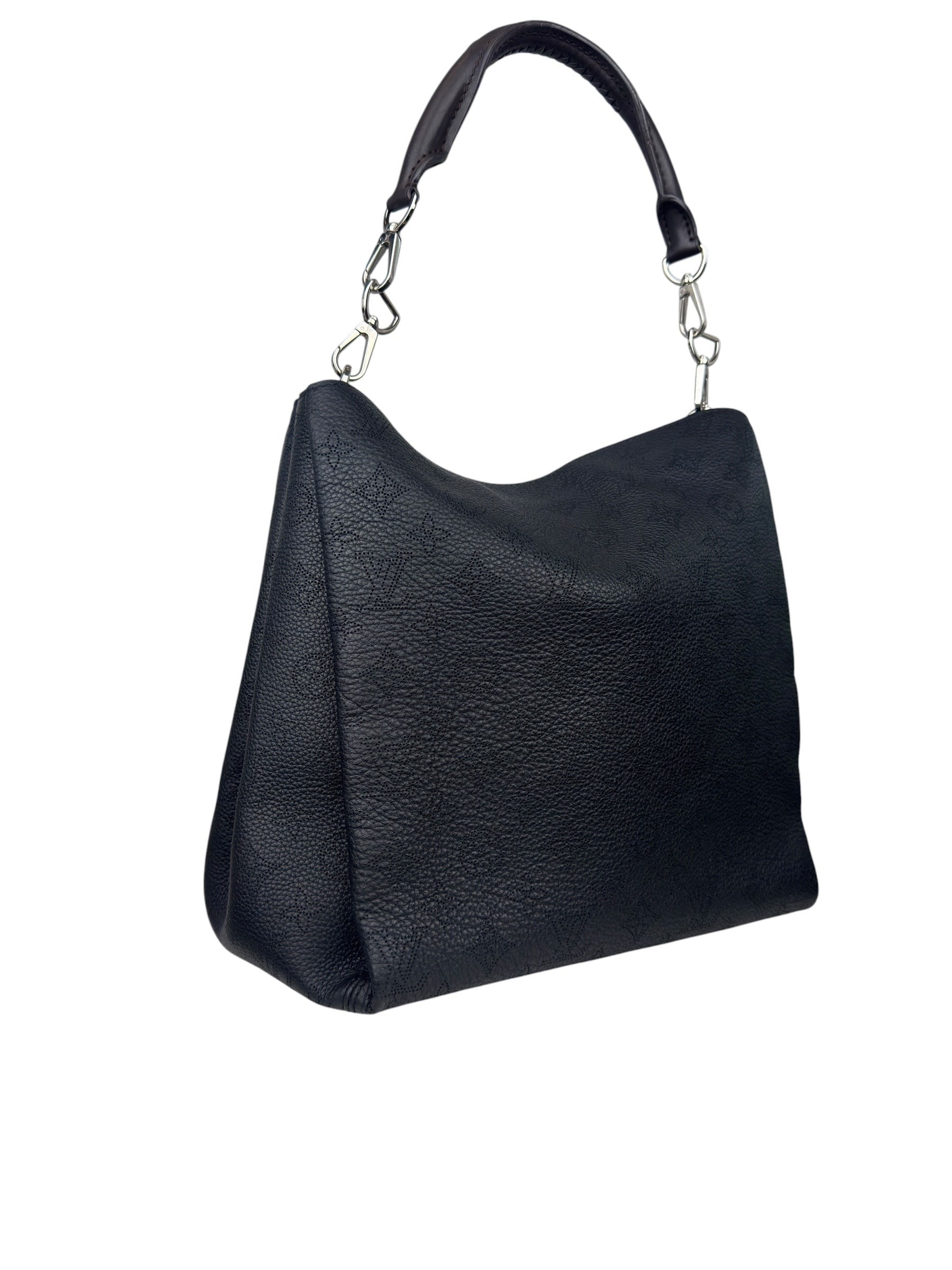 LOUIS VUITTON BLACK MAHINA LEATHER BAG