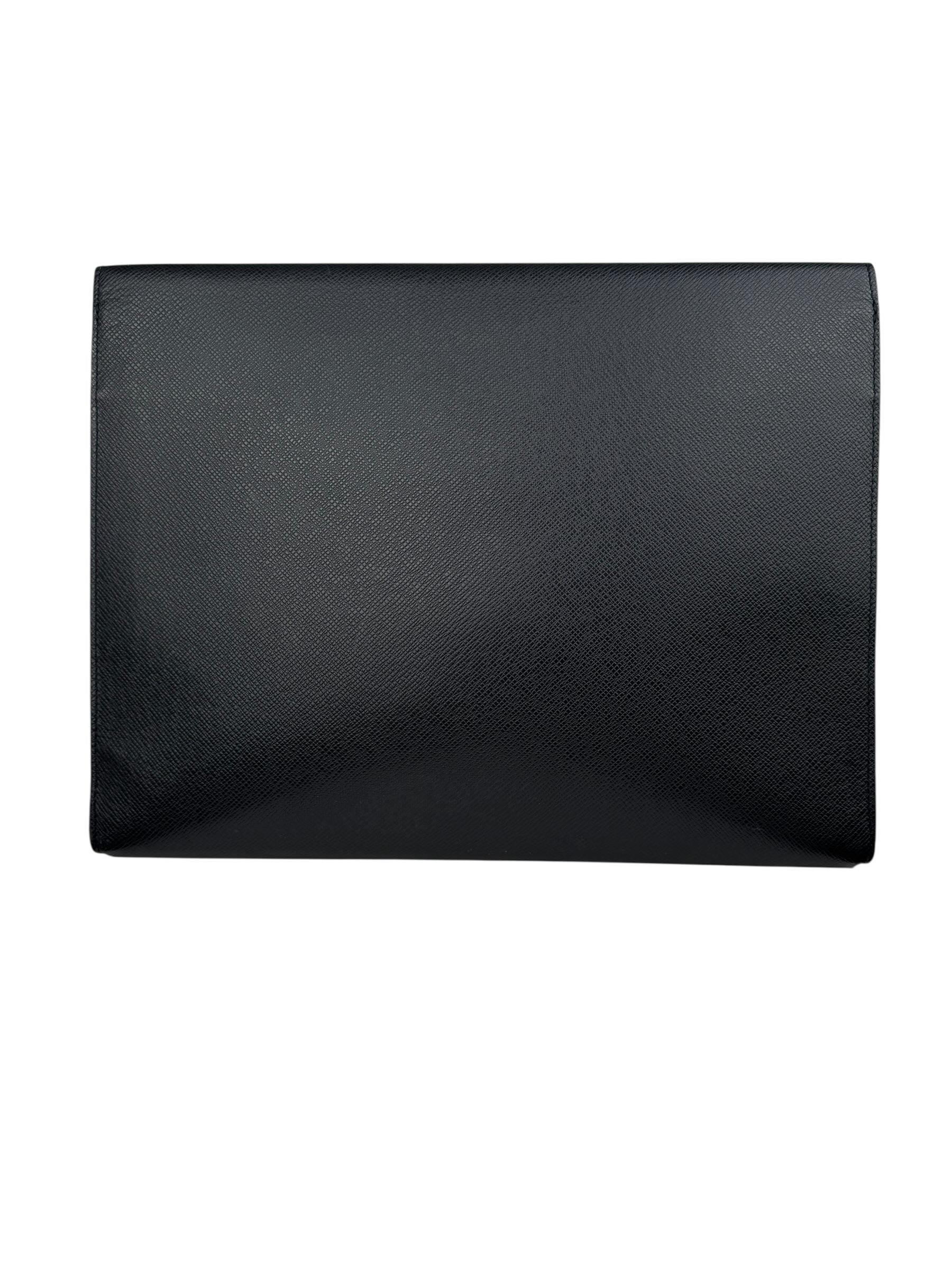 LOUIS VUITTON BLACK TAIGA POUCH