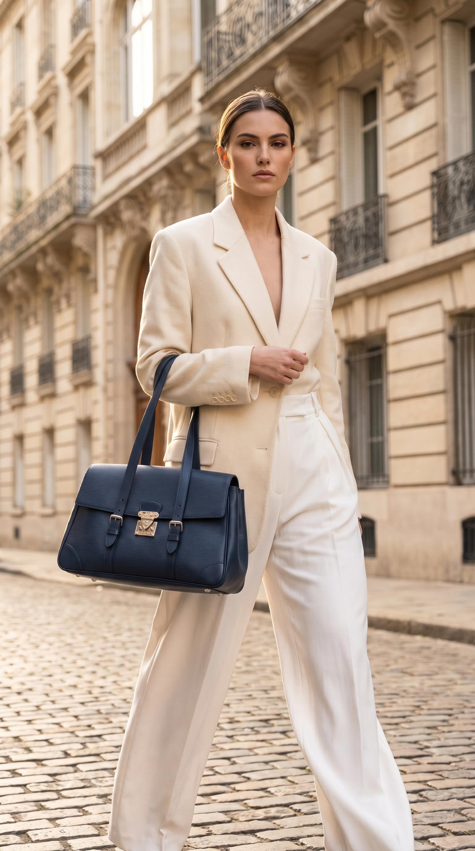 LOUIS VUITTON BLUE EPI SEGUR MM SHOULDER BAG