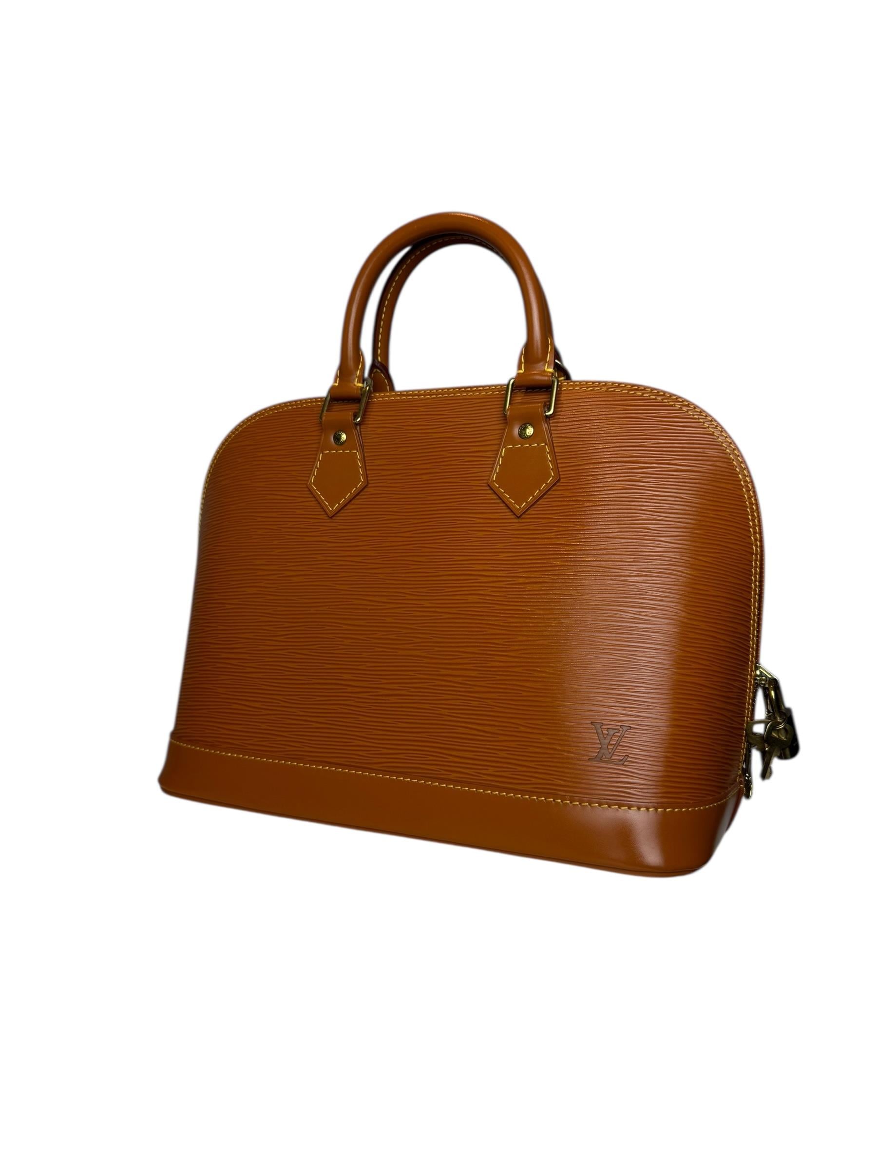 LOUIS VUITTON BROWN EPI ALMA BAG